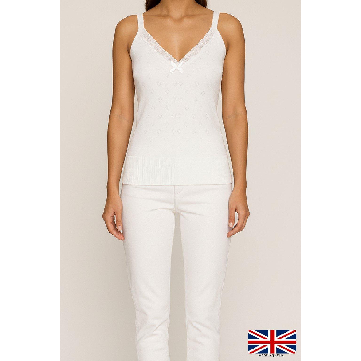 White - Valbonne - LADIES THERMAL CAMISOLE TOP - 1