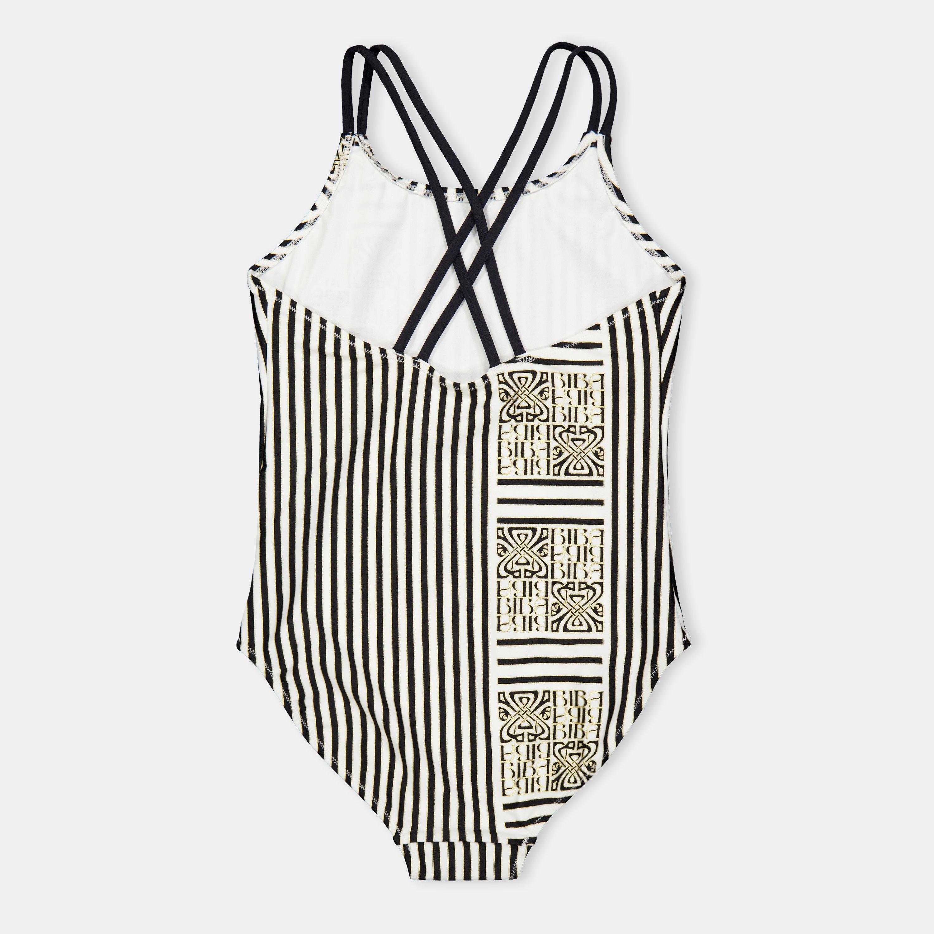 Logo Streep - Biba - Kids' Xback Scoop Neck Swimsuit - 2