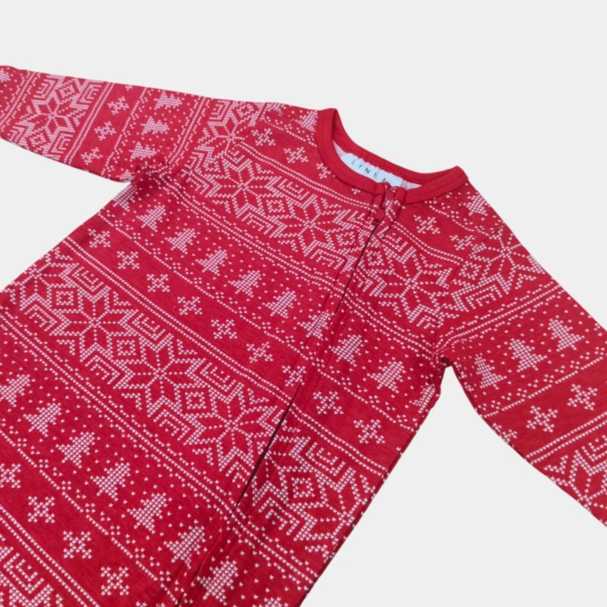 Crvena - Linea - Kids Fairisle Christmas Cotton Long Sleeve Pyjama Set - 3