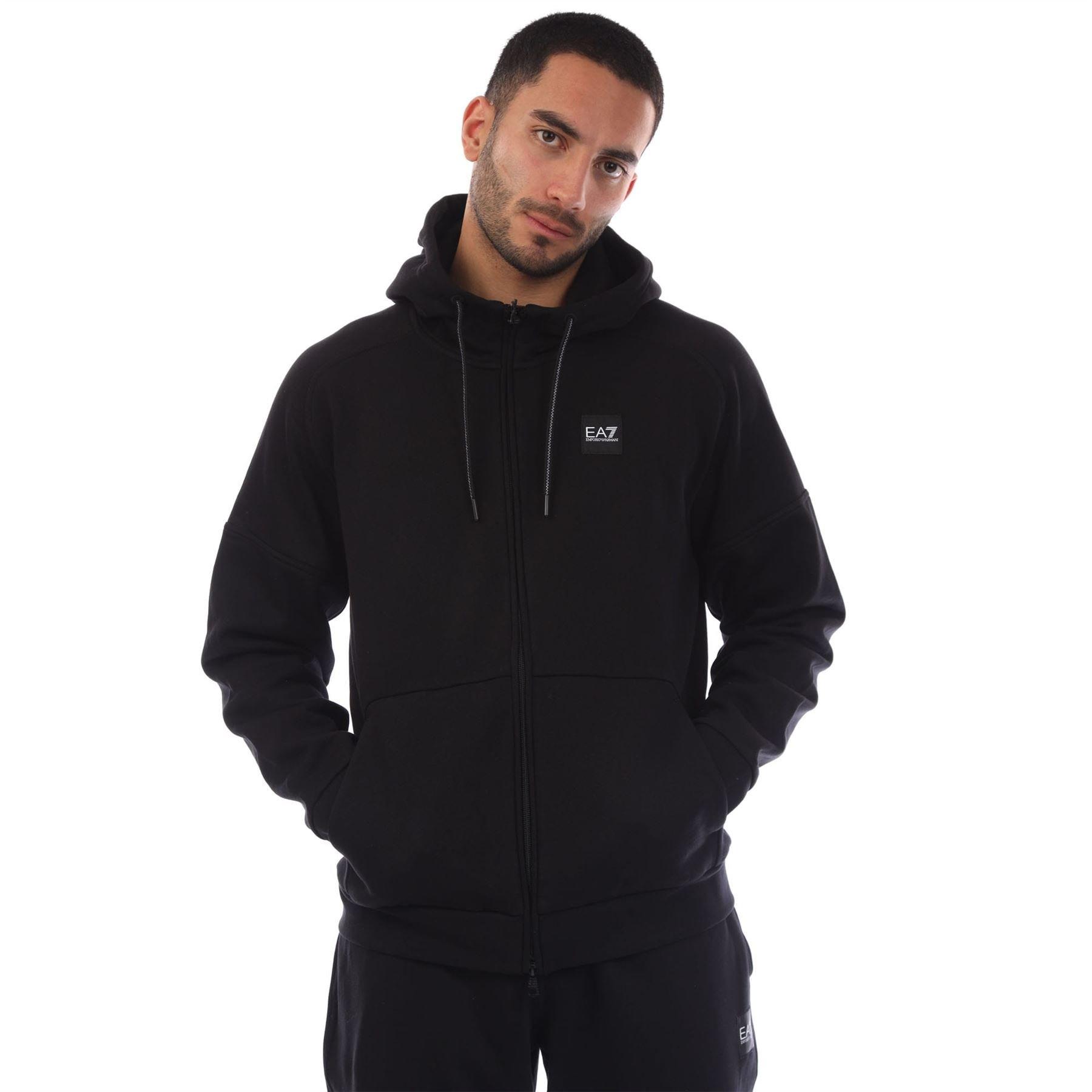 Black - EA7 - Box Logo Zip Hooded Tracksuit - 2