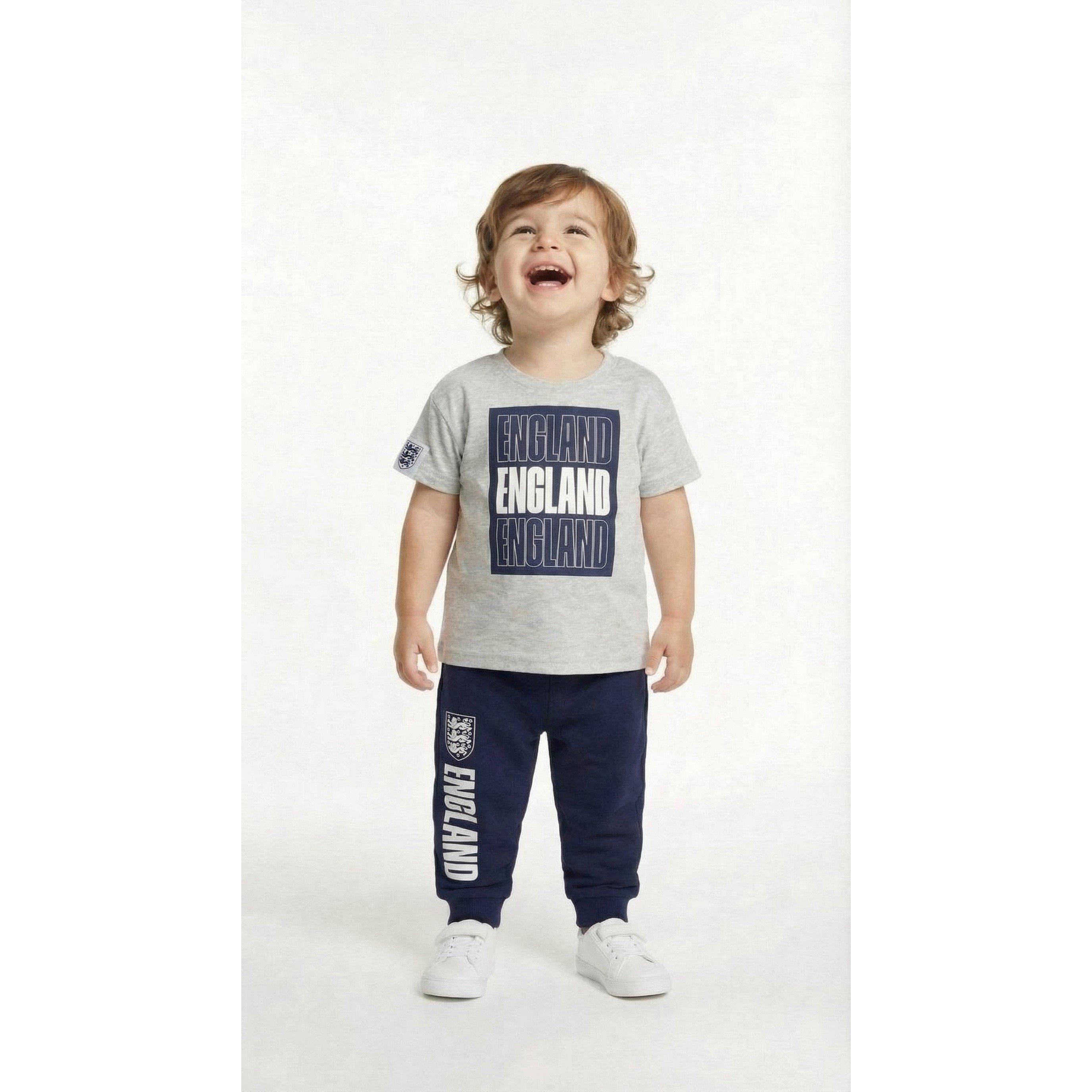 Gris/Marino/Blanco - Team - England T-Shirt & Jog Pant - 3