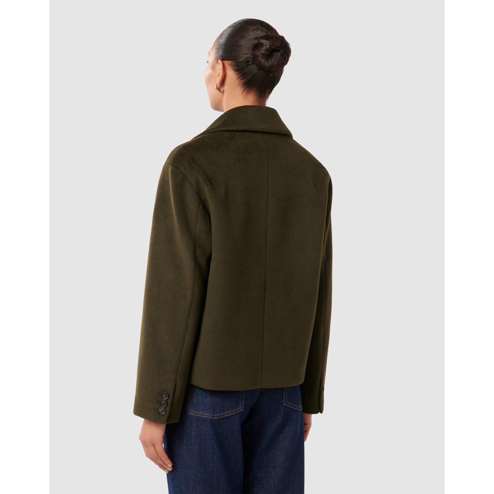 Dark Khaki - Forever New - Women's Khloe Double-Breasted Peacoat - 6