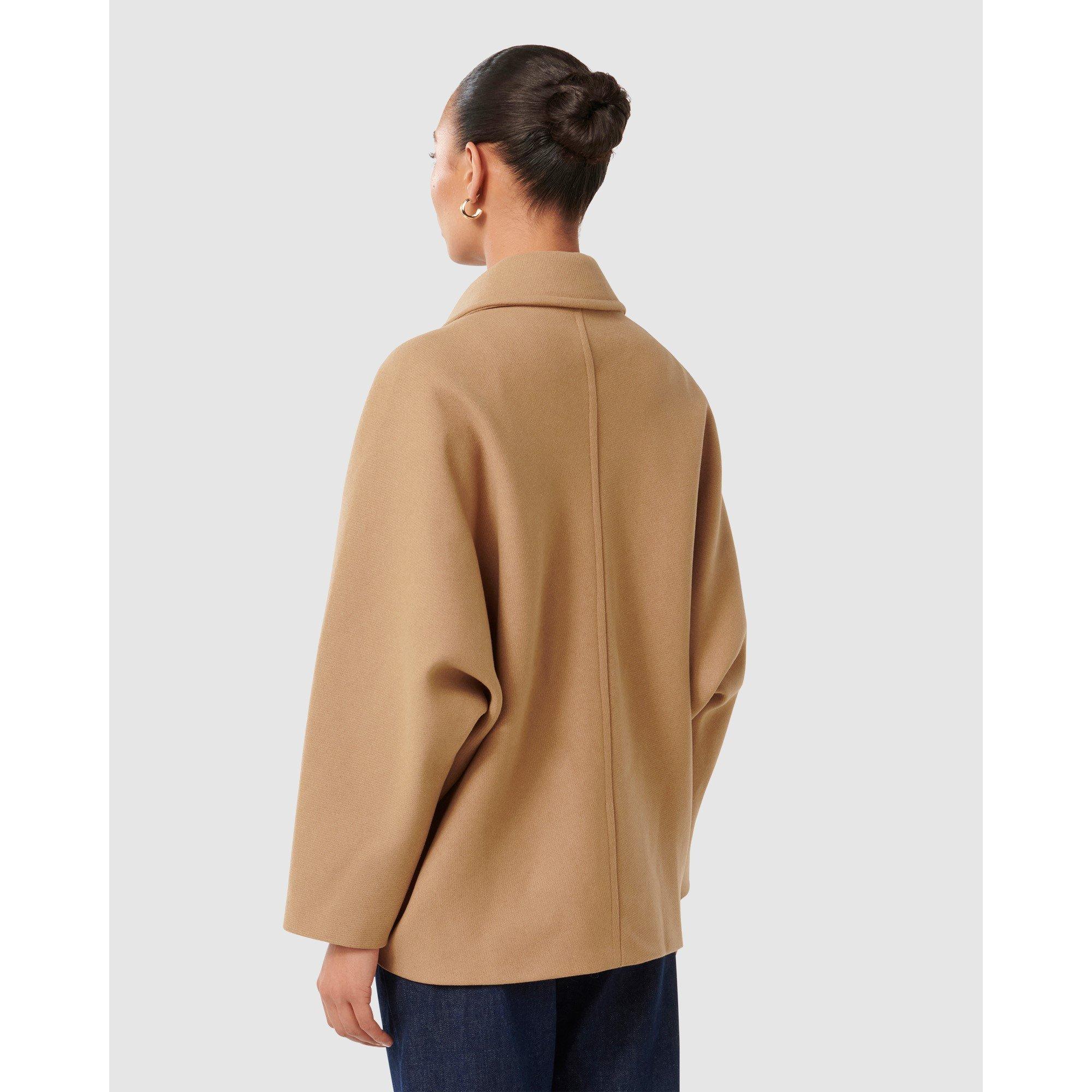 Camel - Forever New - Women's Suzie Top Collar Coatigan - 6
