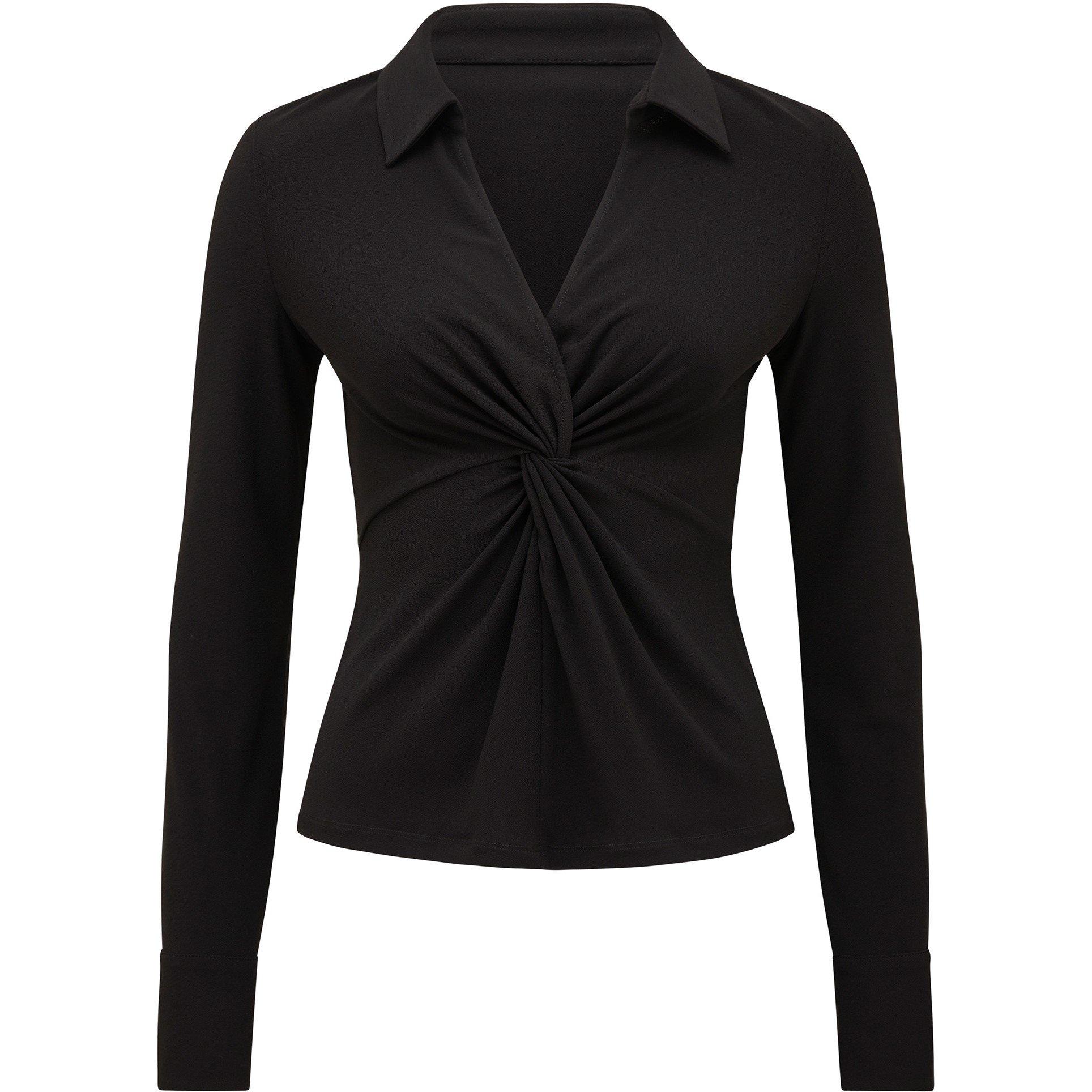 Black - Forever New - Emilia Twist Front Crepe Shirt - 1