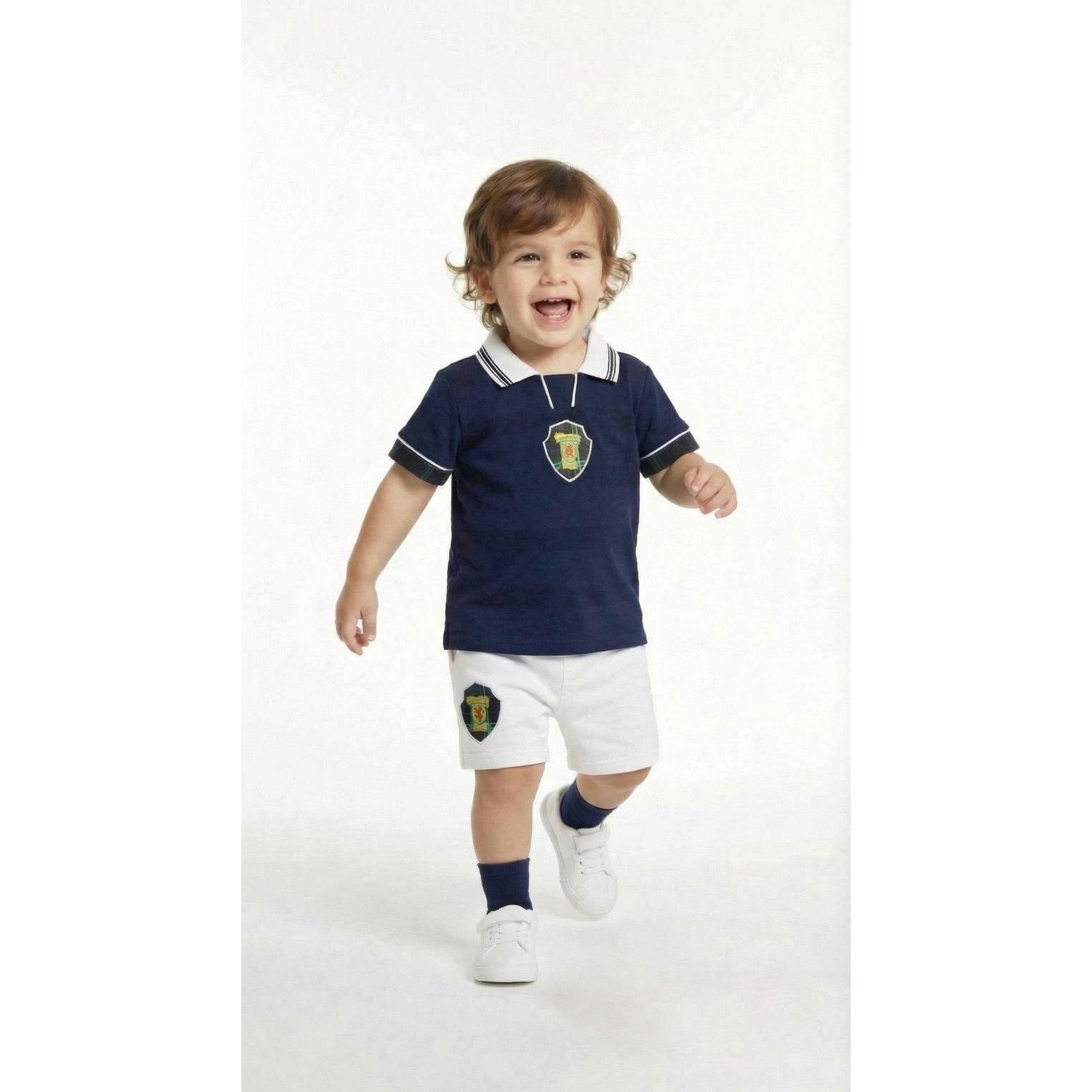Marineblauw/Wit - Team - Scotland 1998 Retro T-Shirt & Short - 3