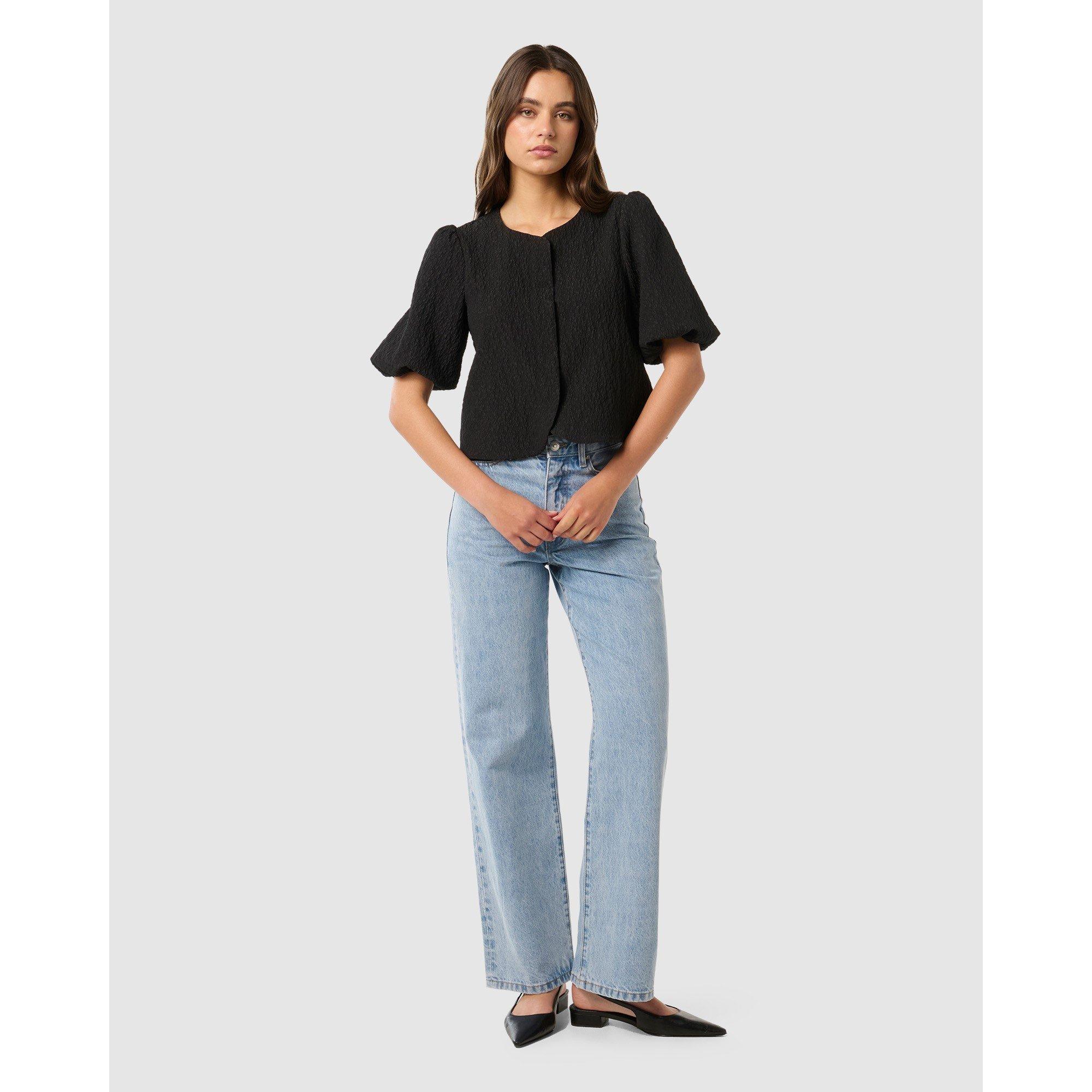 Black - Forever New - Women's Bay Open Front Crop Top - 2