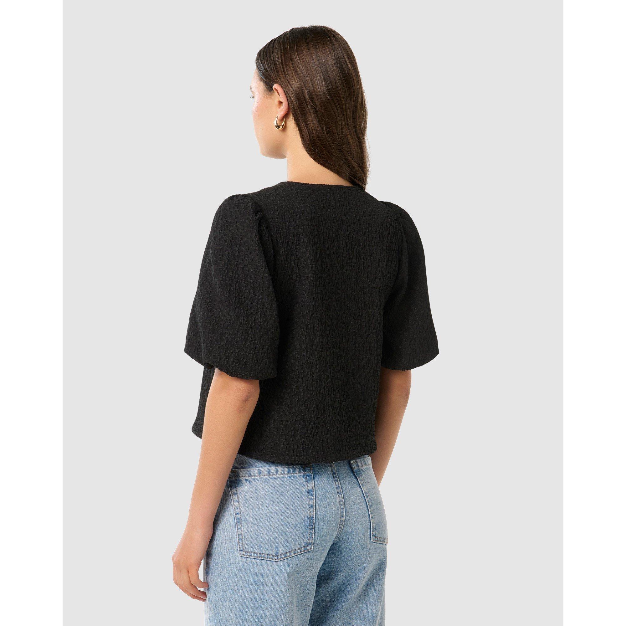 Black - Forever New - Women's Bay Open Front Crop Top - 6