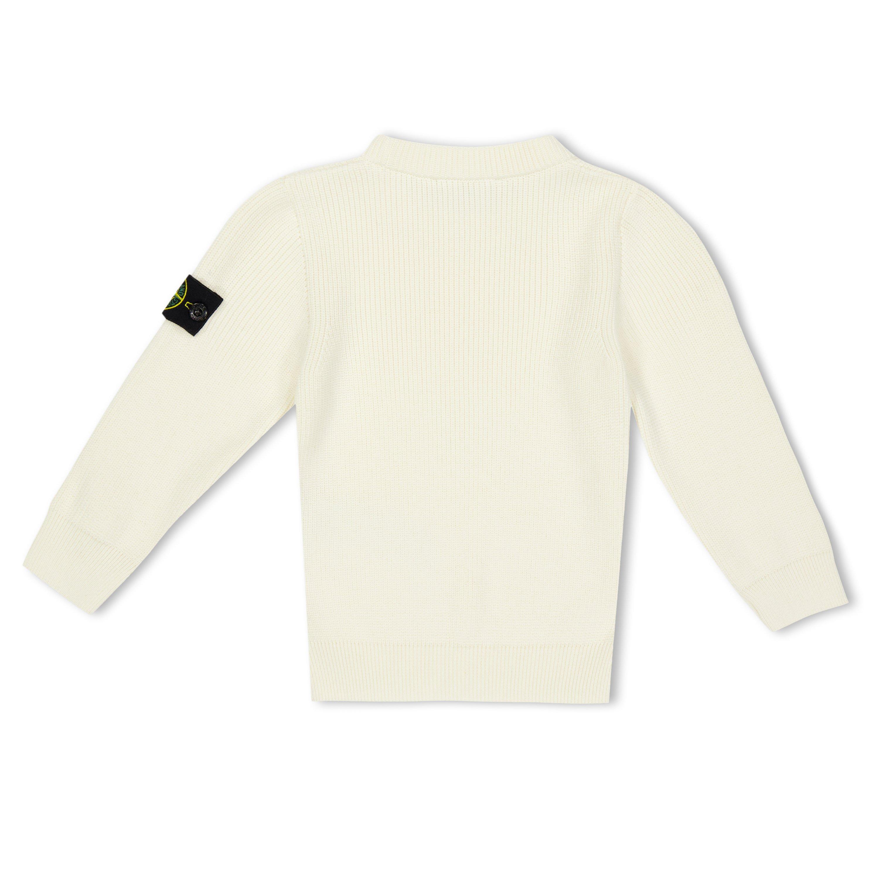 White V0001 - Stone Island - Stone Rib Knit Crew Jn61 - 2