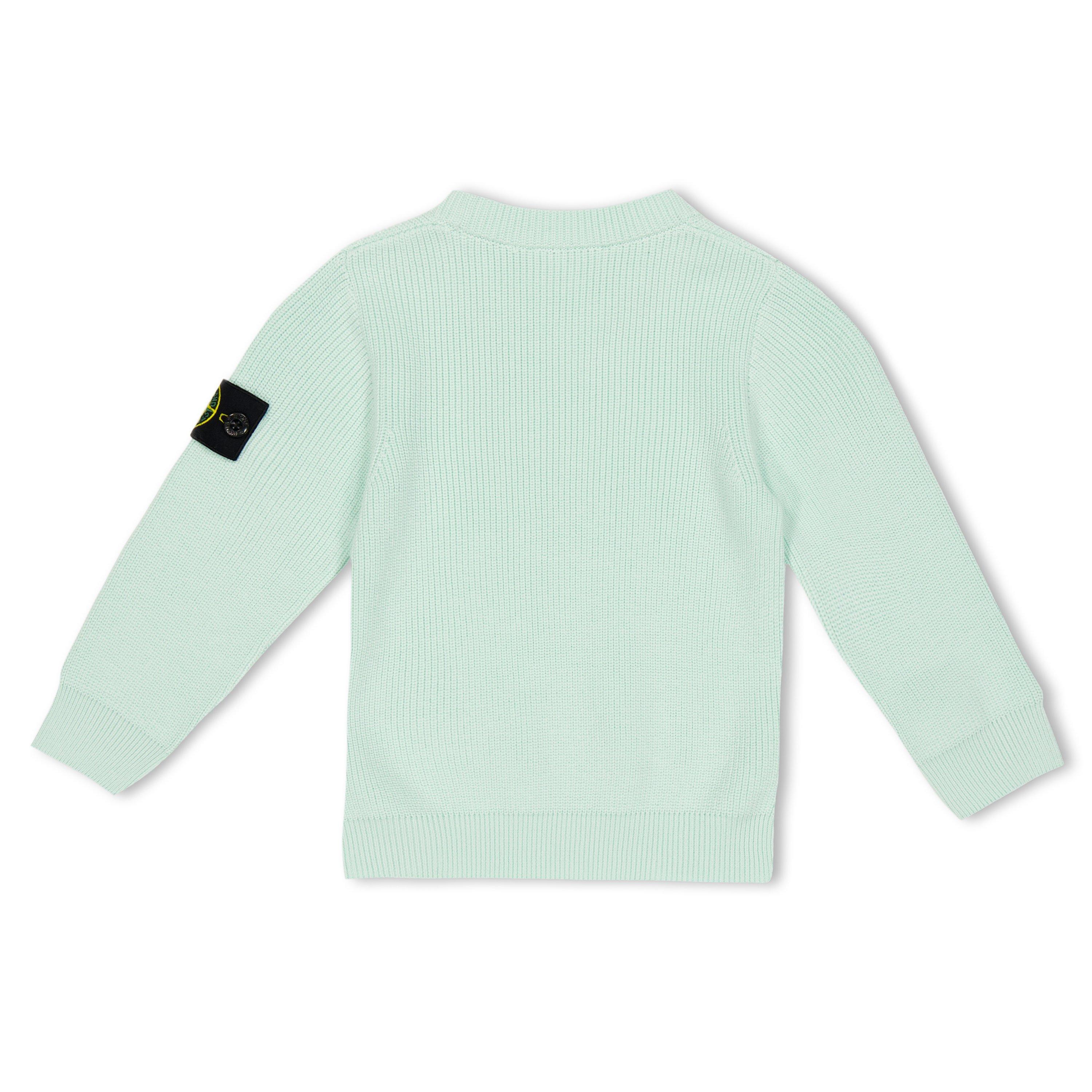 Sky Blue V0041 - Stone Island - Kids' Rib Knitted Crew Neck Jumper - 2