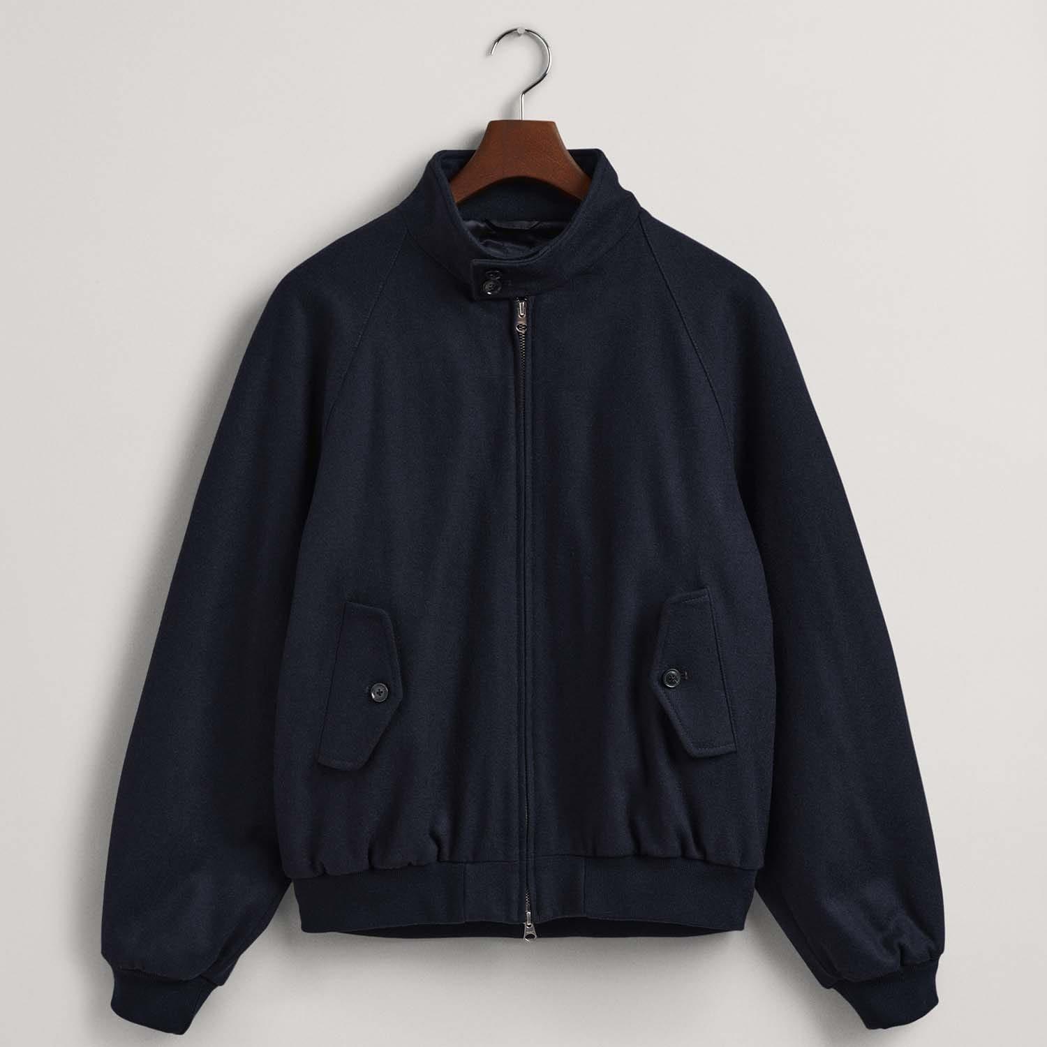 Blue - Gant - Wool Harrington Jacket