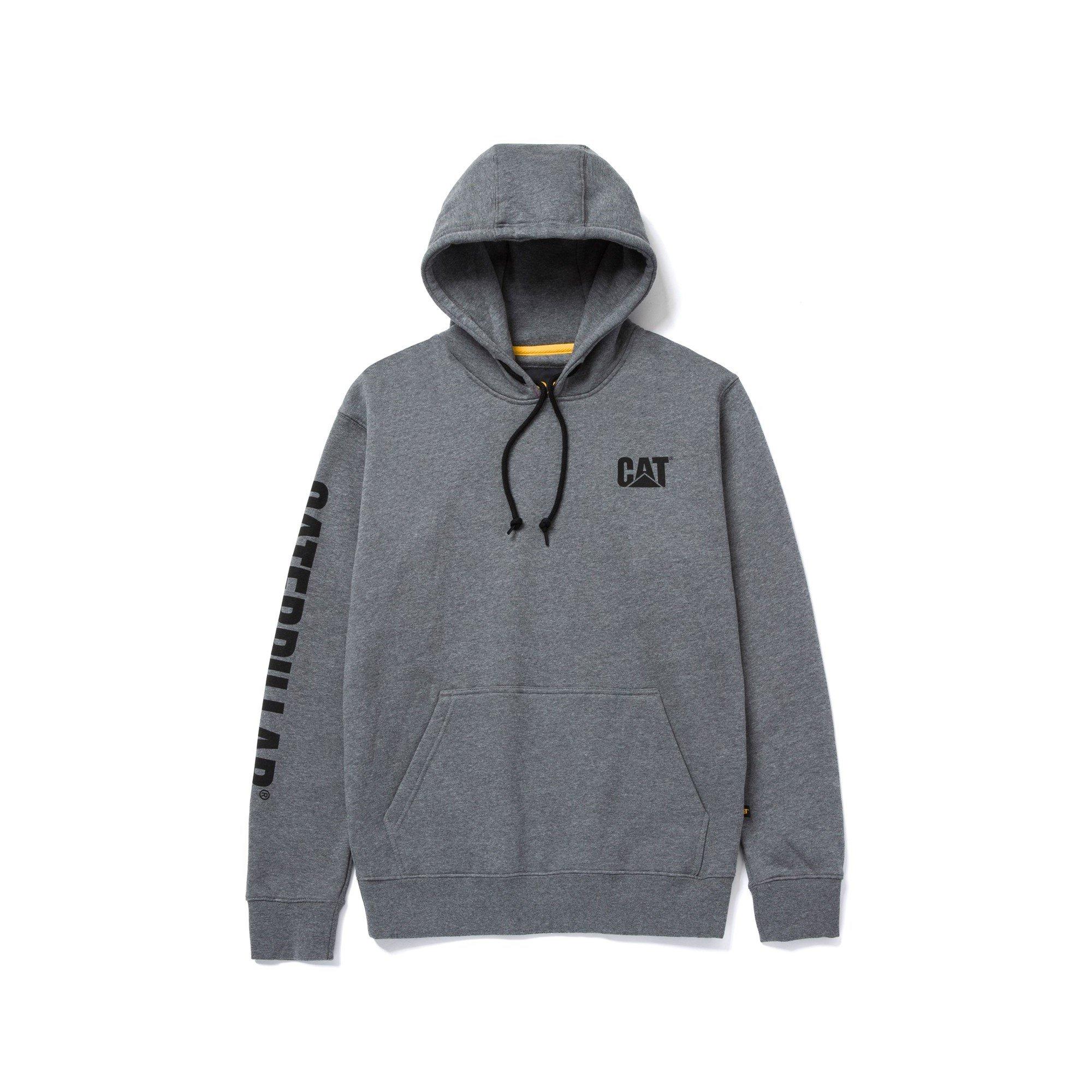 Dark Grey - Caterpillar - Trademark Banner Hooded Sweatshirt - 1