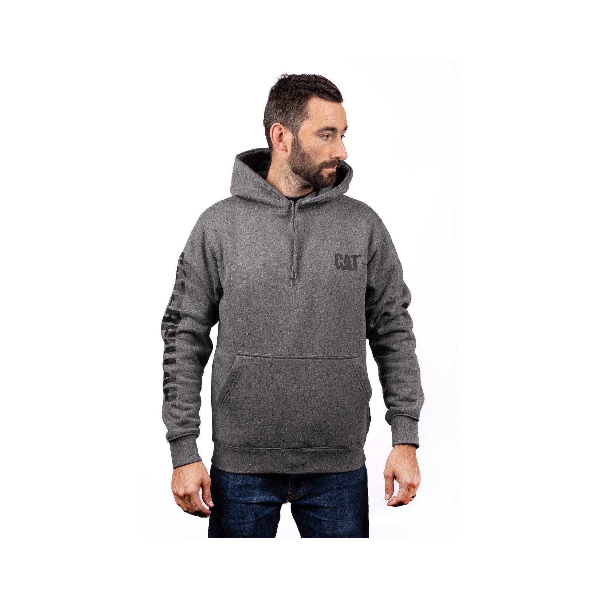 Dark Grey - Caterpillar - Trademark Banner Hooded Sweatshirt - 2