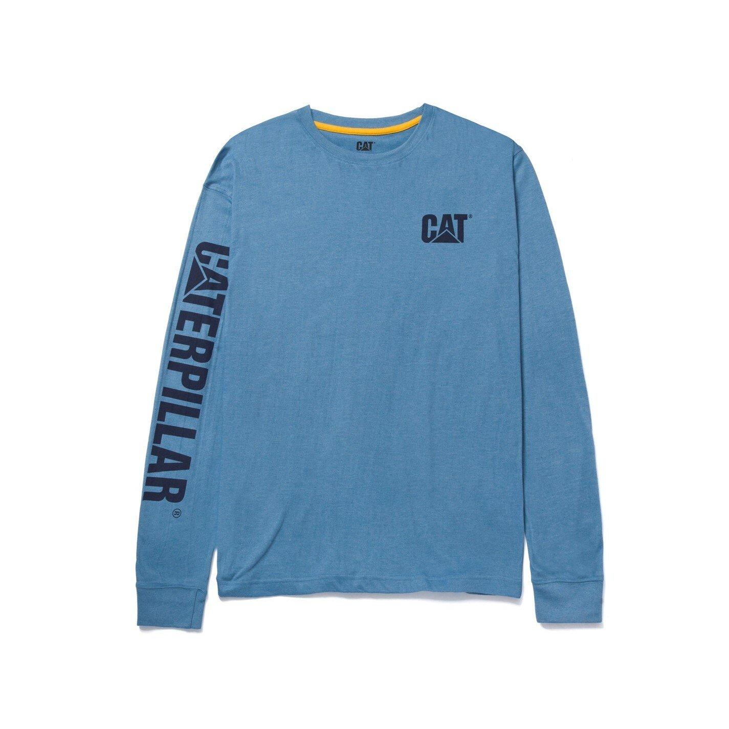 Teal - Caterpillar - Trademark Banner Long Sleeve T-Shirt - 3