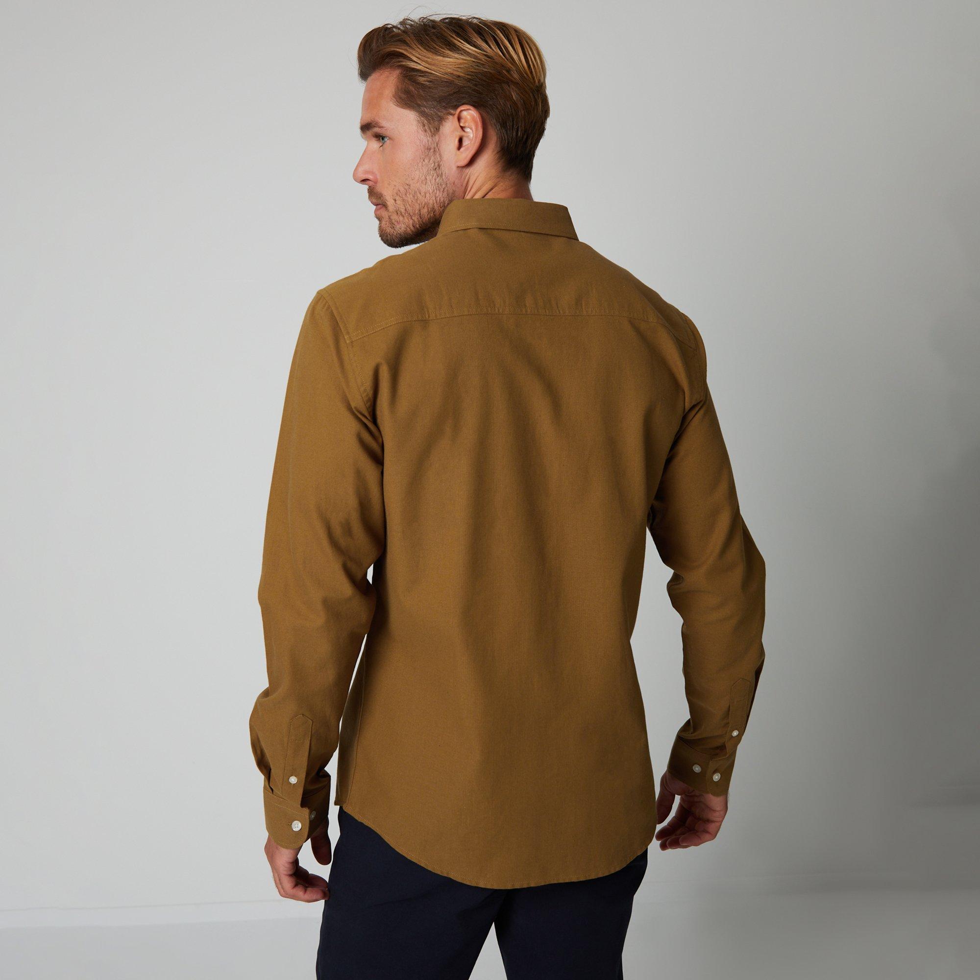 Camel - Threadbare - Oxford Cotton Long Sleeve Shirt - 2