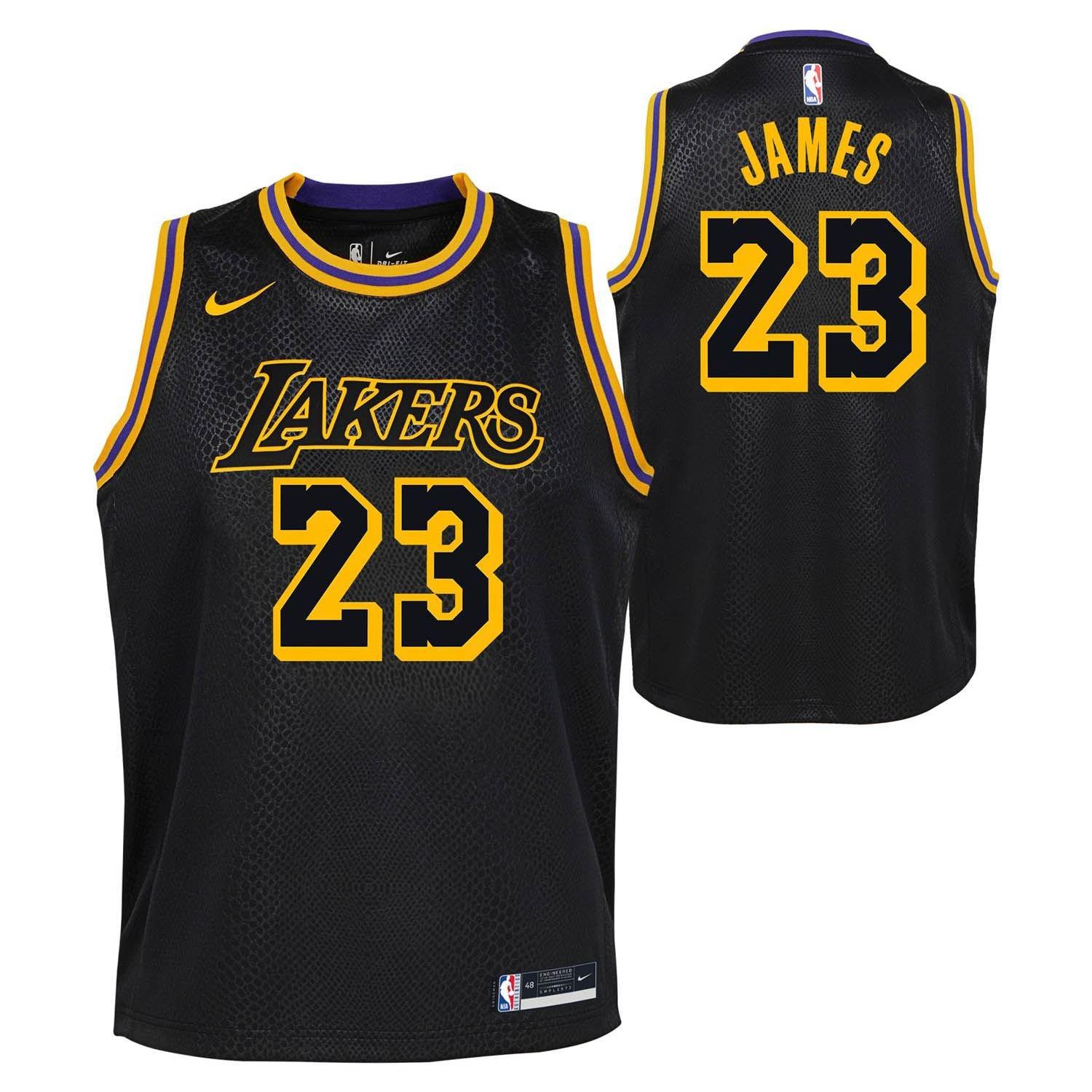 Black - Nike - LA Lakers LeBron James #23 Jersey - 3