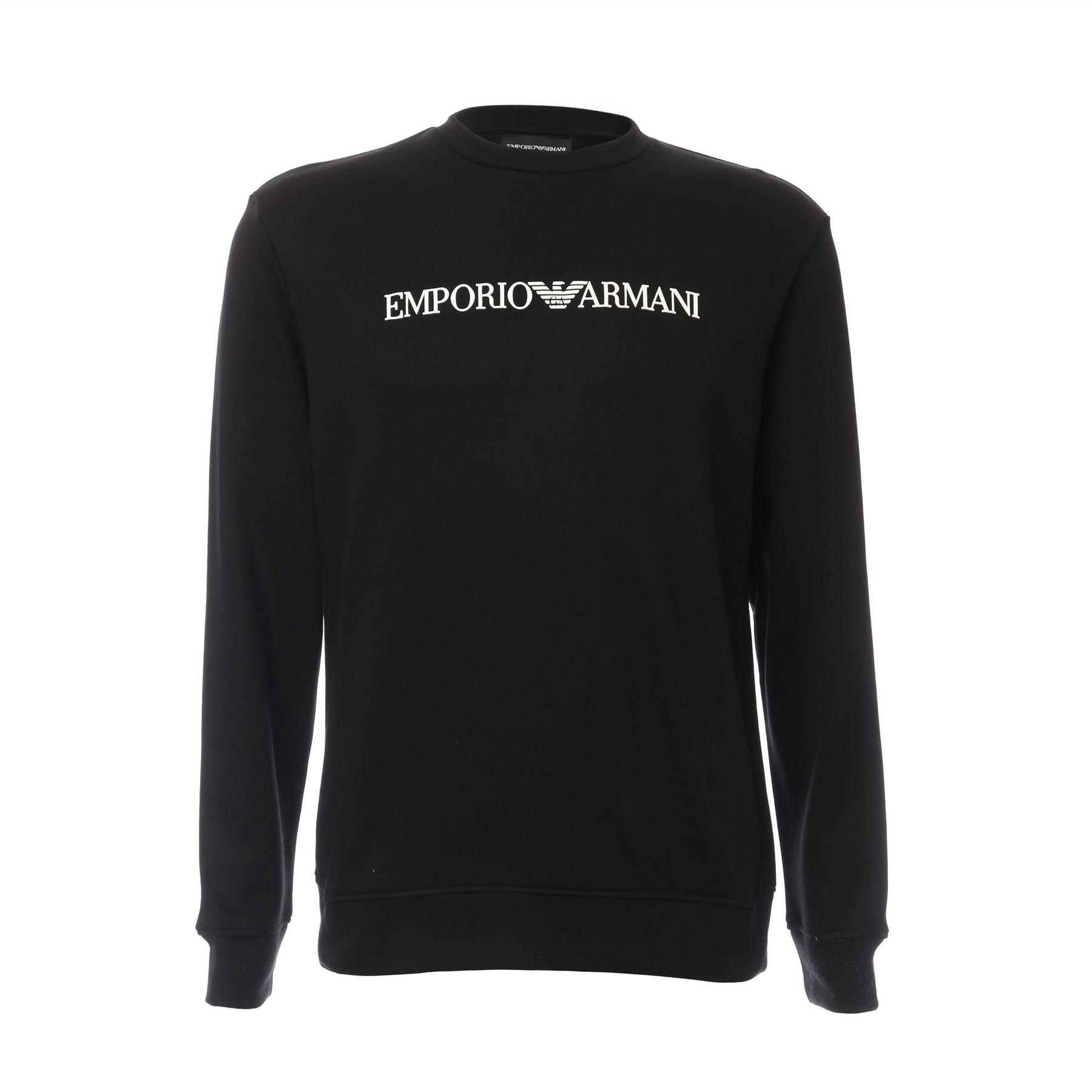 Black - Emporio Armani - Logo Print Crewneck Sweatshirt - 1