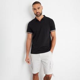 Threadbare Trophy Neck Cotton Polo Shirt