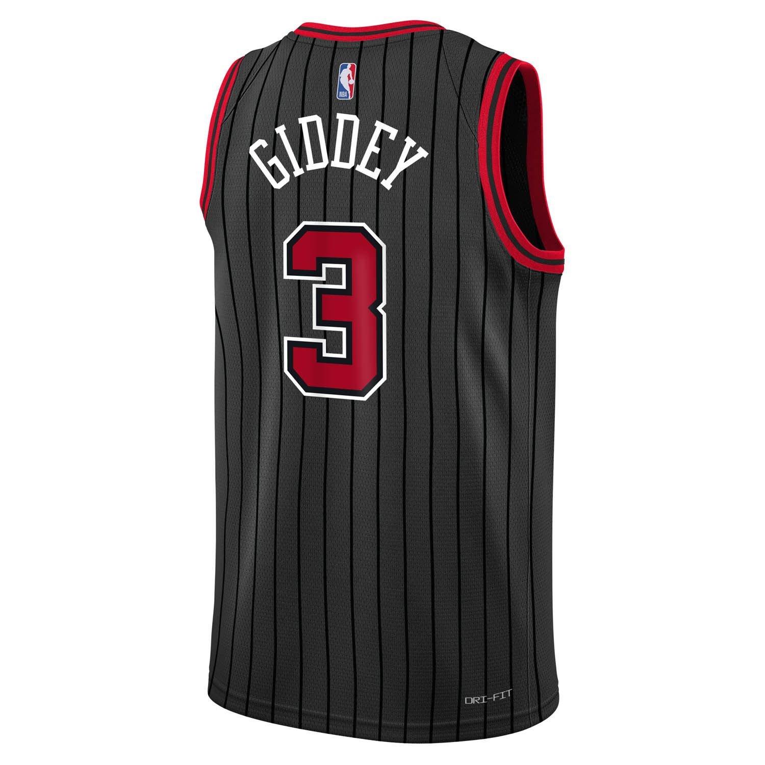 Black - Nike - Chicago Bulls Josh Giddey #3 Jersey - 2