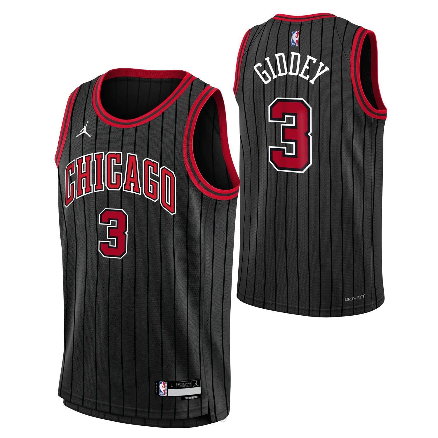 Black - Nike - Chicago Bulls Josh Giddey #3 Jersey - 3