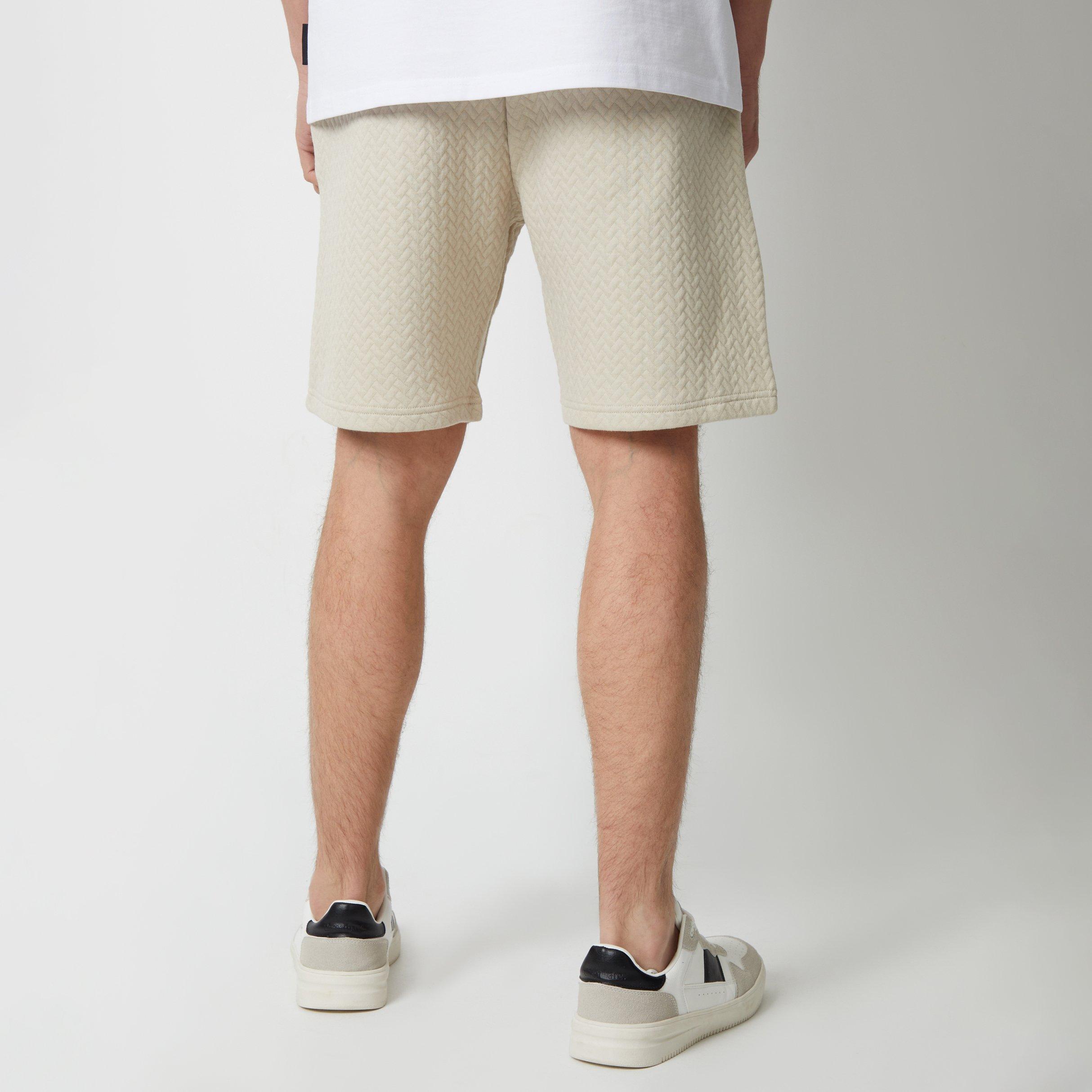 Stone - Threadbare - Cotton Blend Textured Sweat Shorts - 2