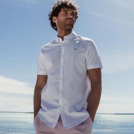 Threadbare Oxford Cotton Slim Fit Short Sleeve Shirt