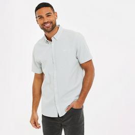 Threadbare Oxford Cotton Slim Fit Short Sleeve Shirt