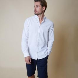 Threadbare Slim Fit Linen Blend Long Sleeve Shirt