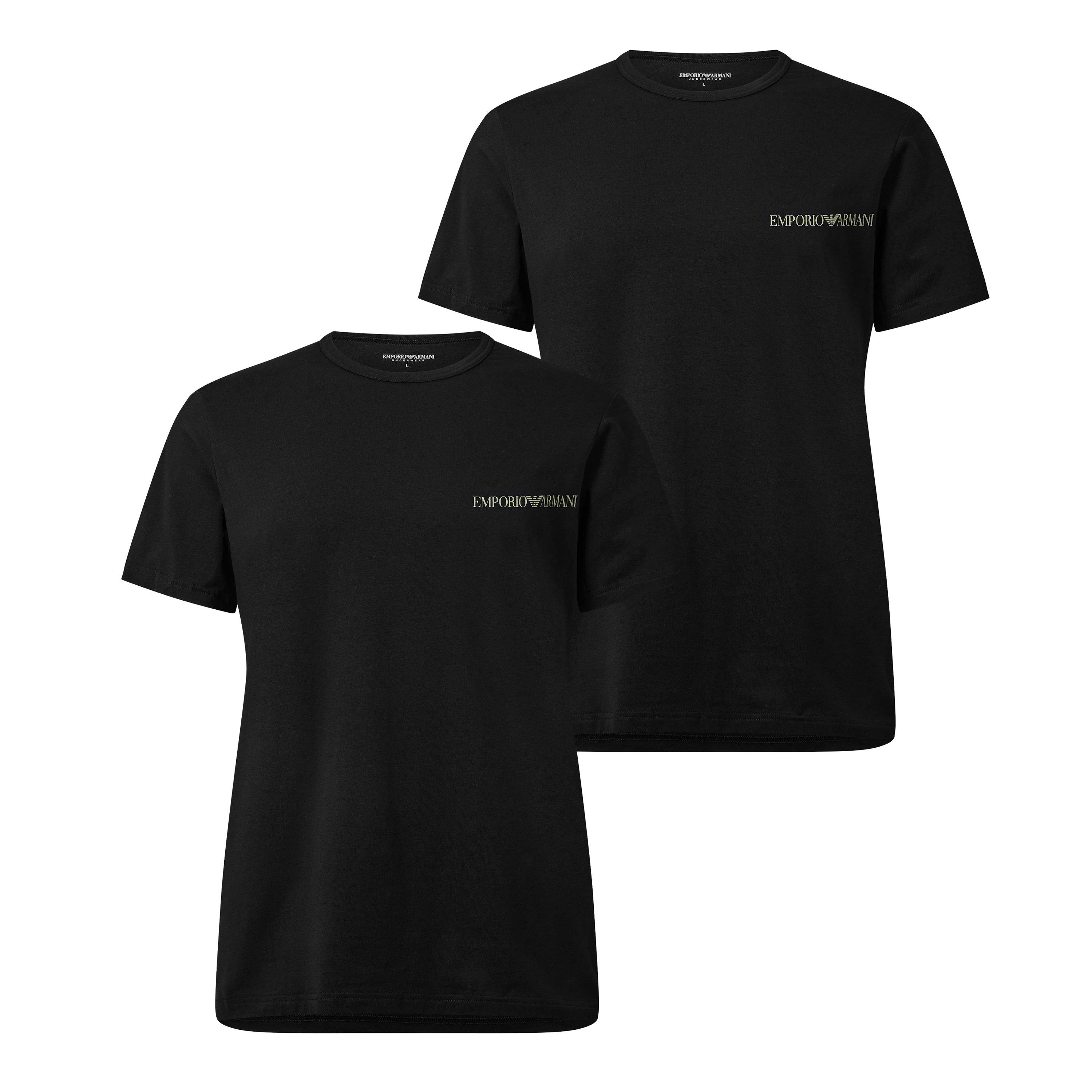 Black - Emporio Armani - 2 Pack Crew Neck T-Shirts - 1