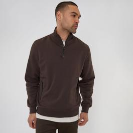 Threadbare Expresso Quarter Zip Sweatshirt