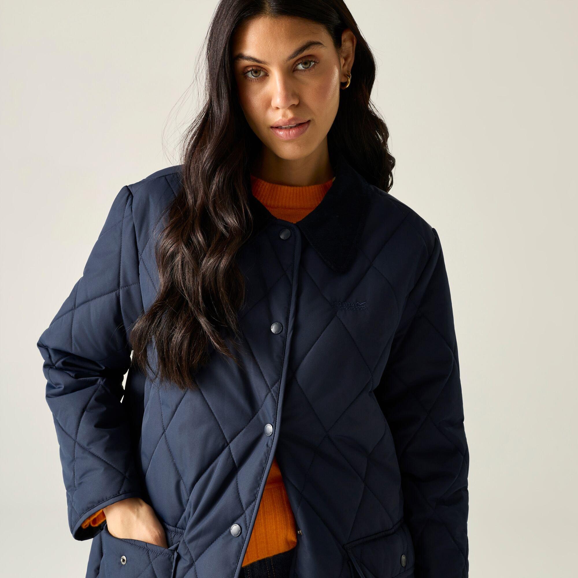 Navy (Ecclipse  - Regatta - Womens Orla Mid Length Quilted Jacket - 7
