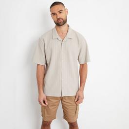 Threadbare Textured Revere Collar Short Sleeve Shirt