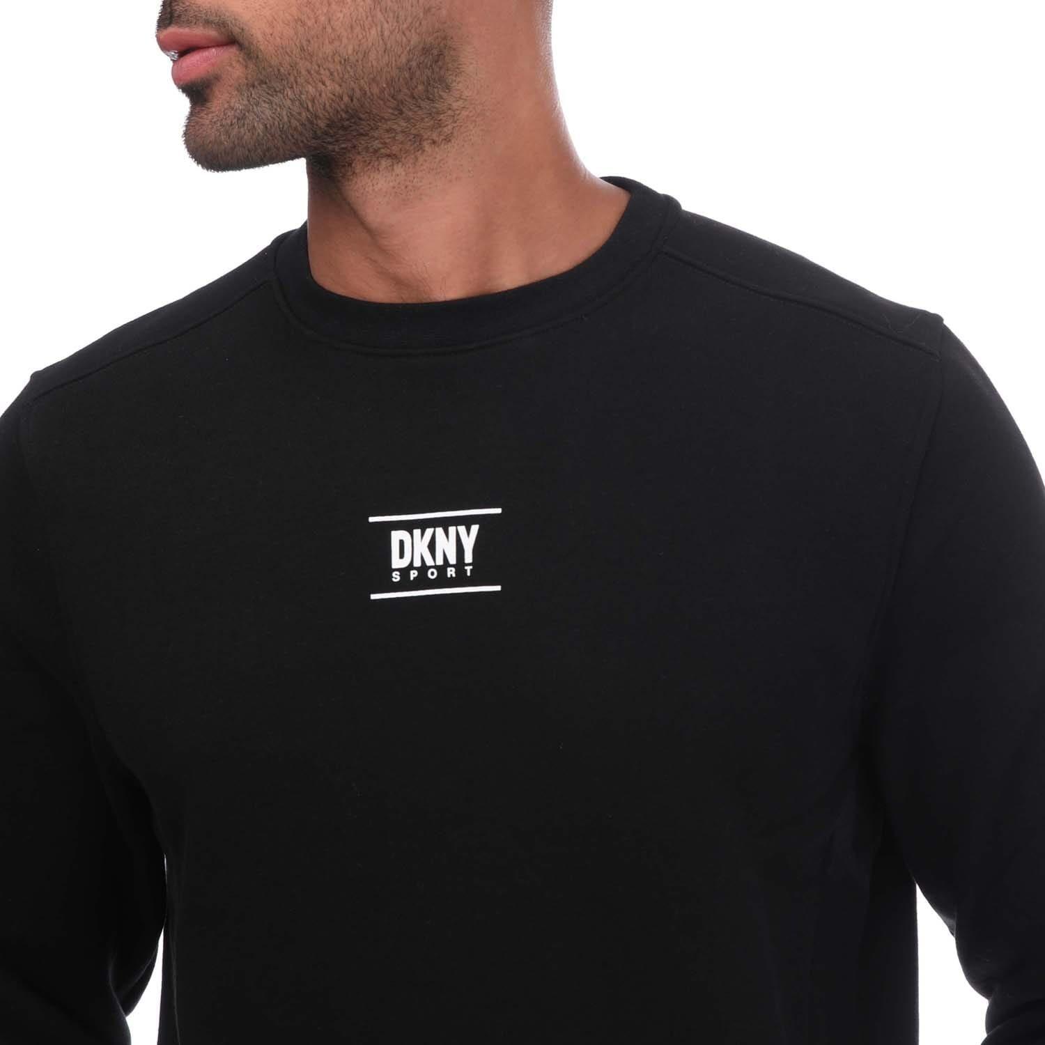 Black - DKNY - Printed Logo Crewneck Sweatshirt - 3