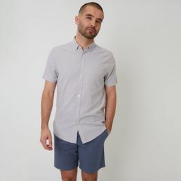 Threadbare Oxford Cotton Slim Fit Short Sleeve Shirt