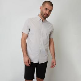 Threadbare Oxford Cotton Slim Fit Short Sleeve Shirt