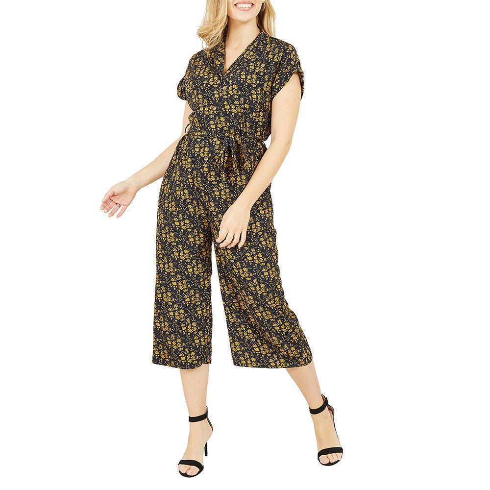 Navy - Yumi - Ditsy Jumpsuit With Pockets - 3