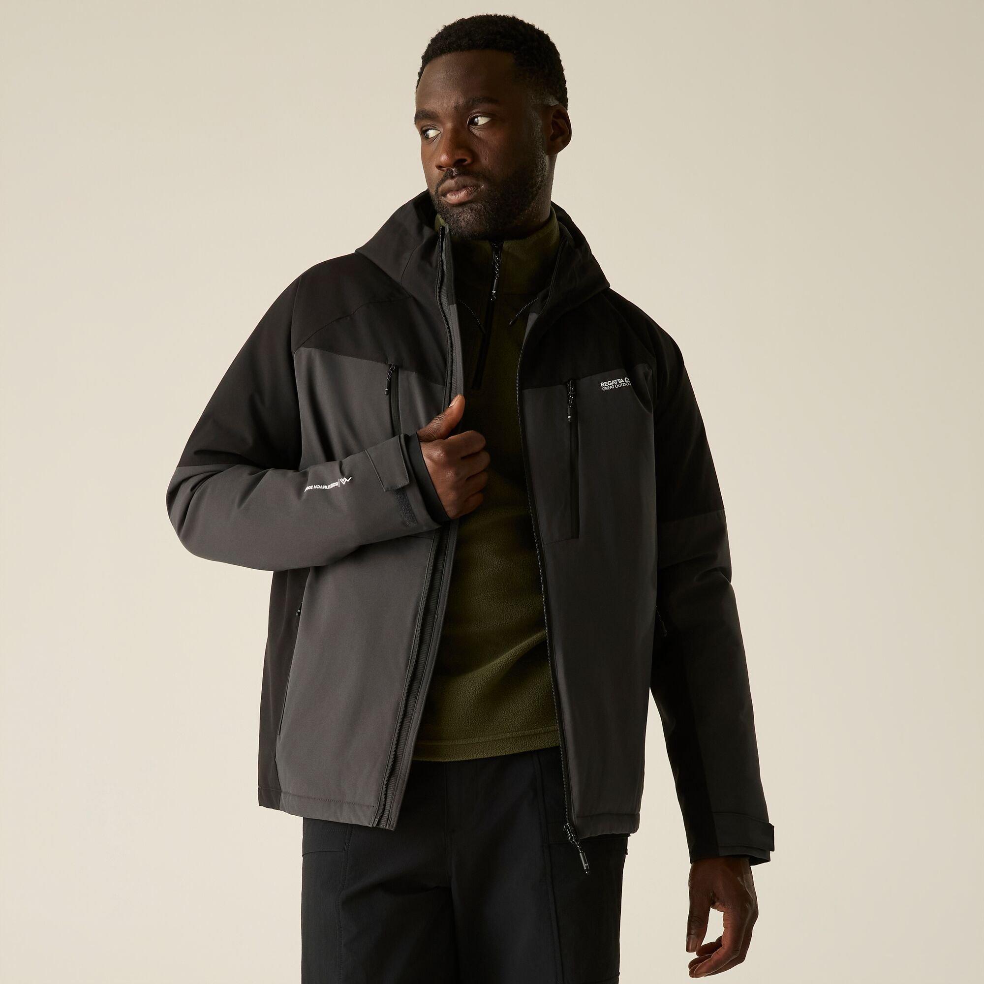 Ash/Black - Regatta - Mens Highton Stretch Padded Waterproof Jacket - 1