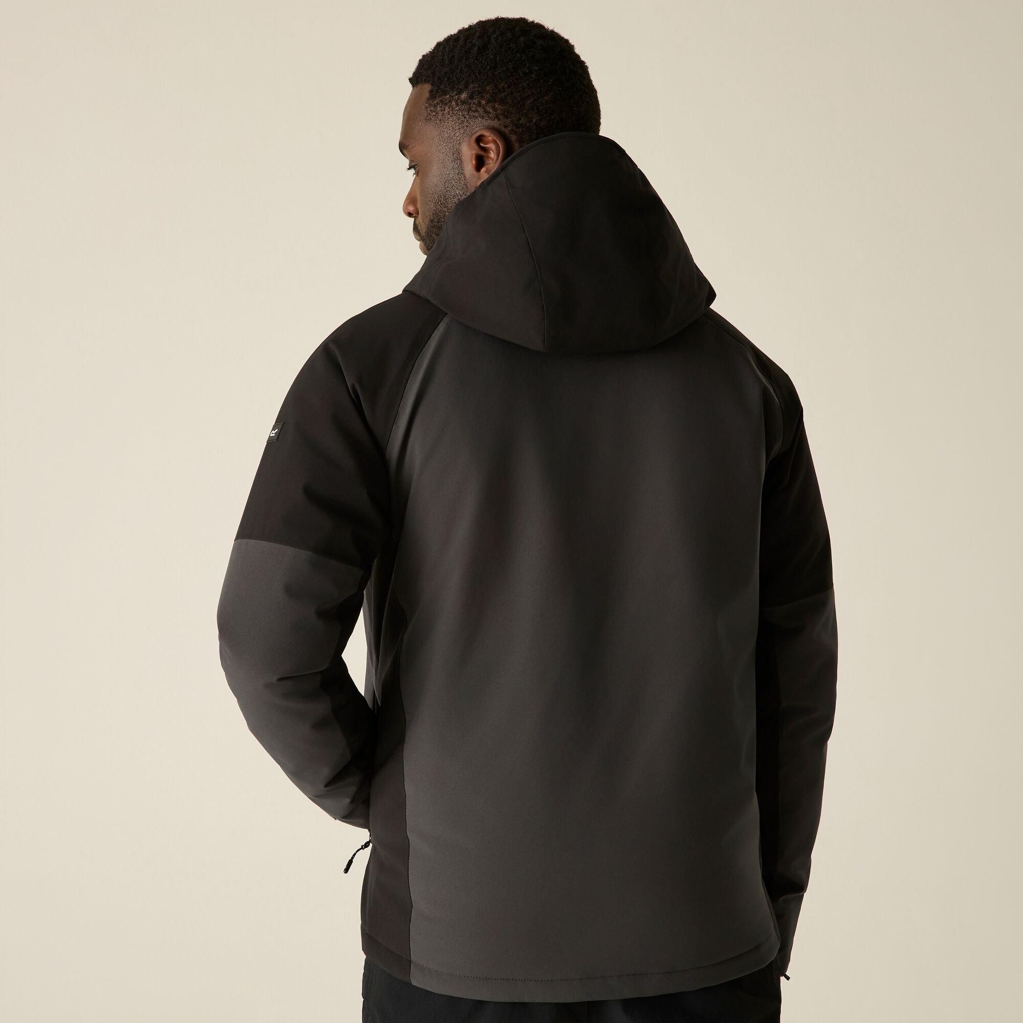Ash/Black - Regatta - Mens Highton Stretch Padded Waterproof Jacket - 3