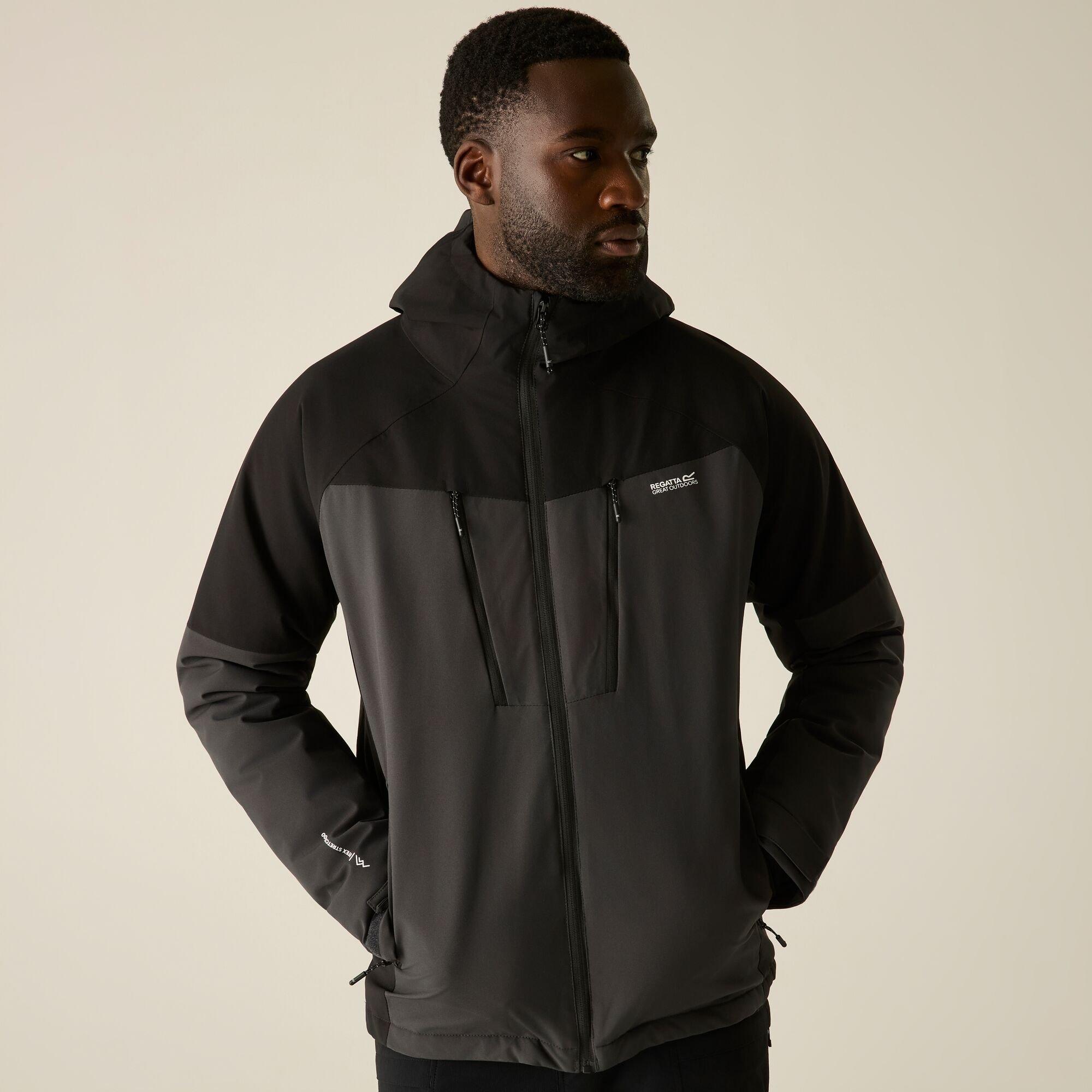 Ash/Black - Regatta - Mens Highton Stretch Padded Waterproof Jacket - 5