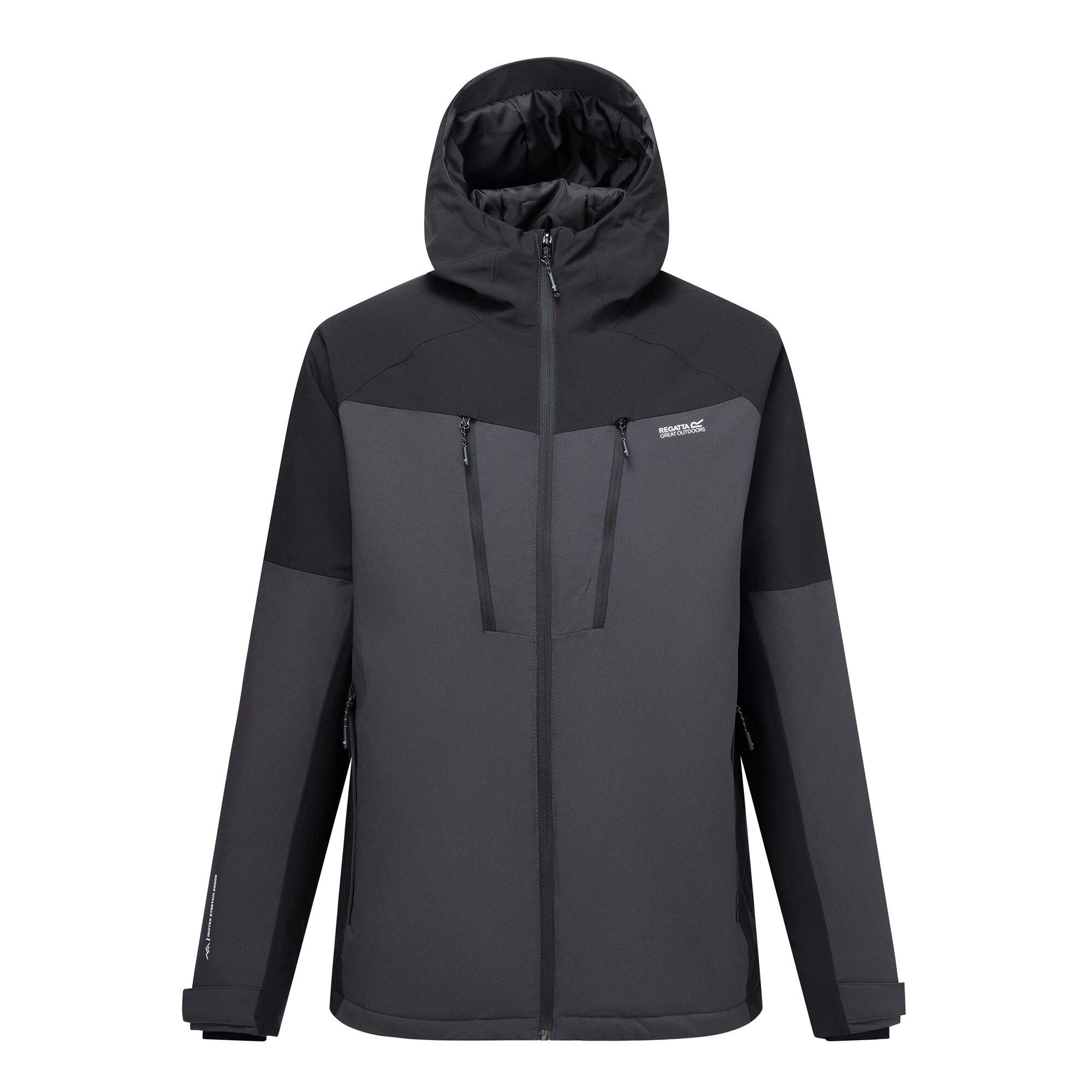 Ash/Black - Regatta - Mens Highton Stretch Padded Waterproof Jacket - 10