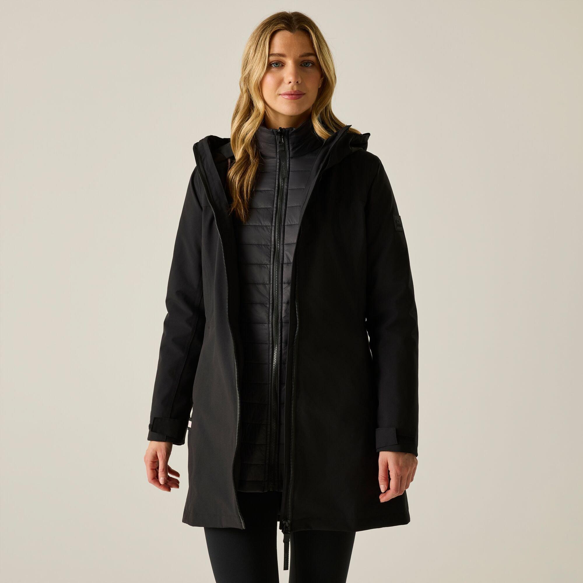 Black(Ash) - Regatta - Womens Denbury Waterproof 3-in-1 Jacket - 8
