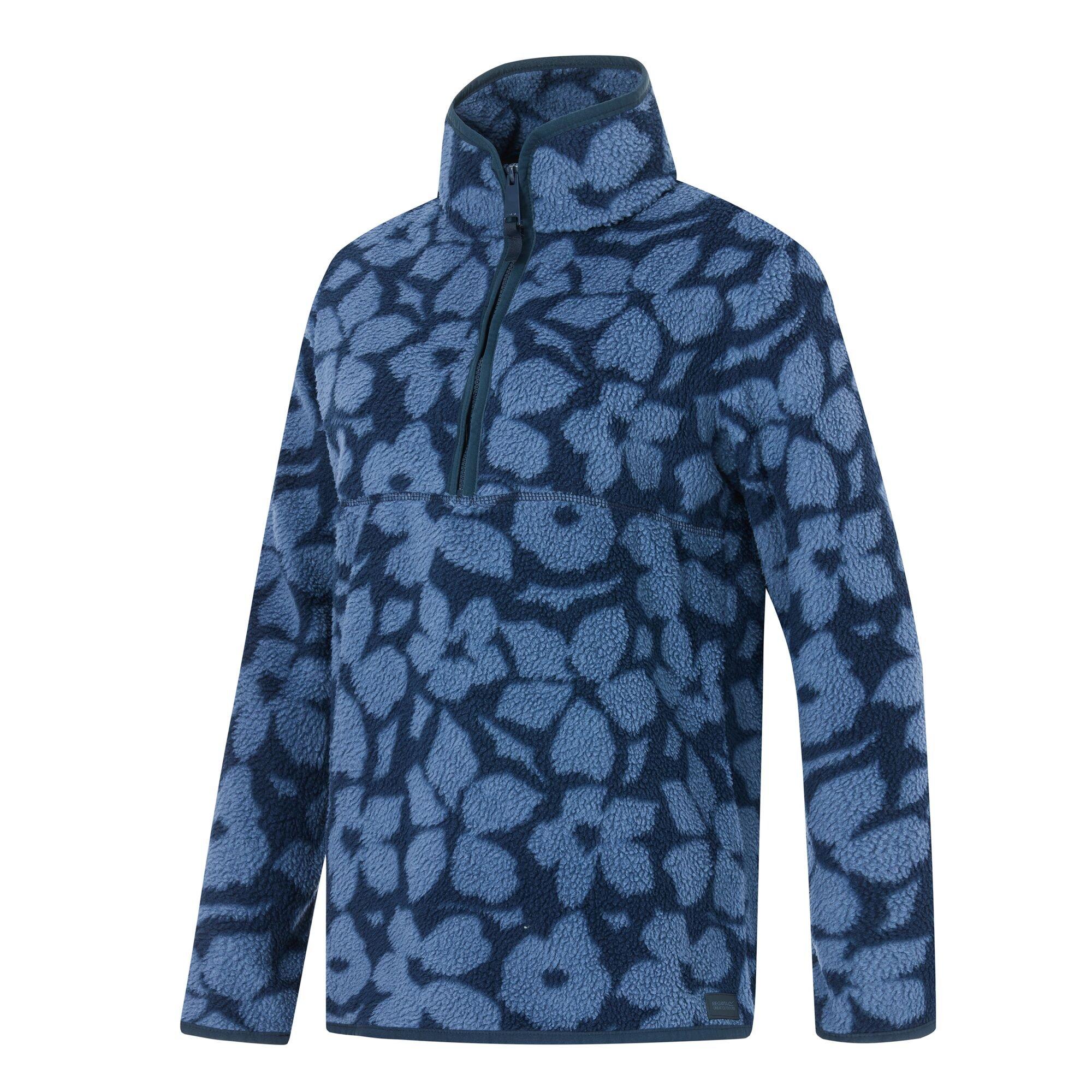 Navy Shadow Flo - Regatta - Womens Frankie Borg Half Zip Fleece - 8