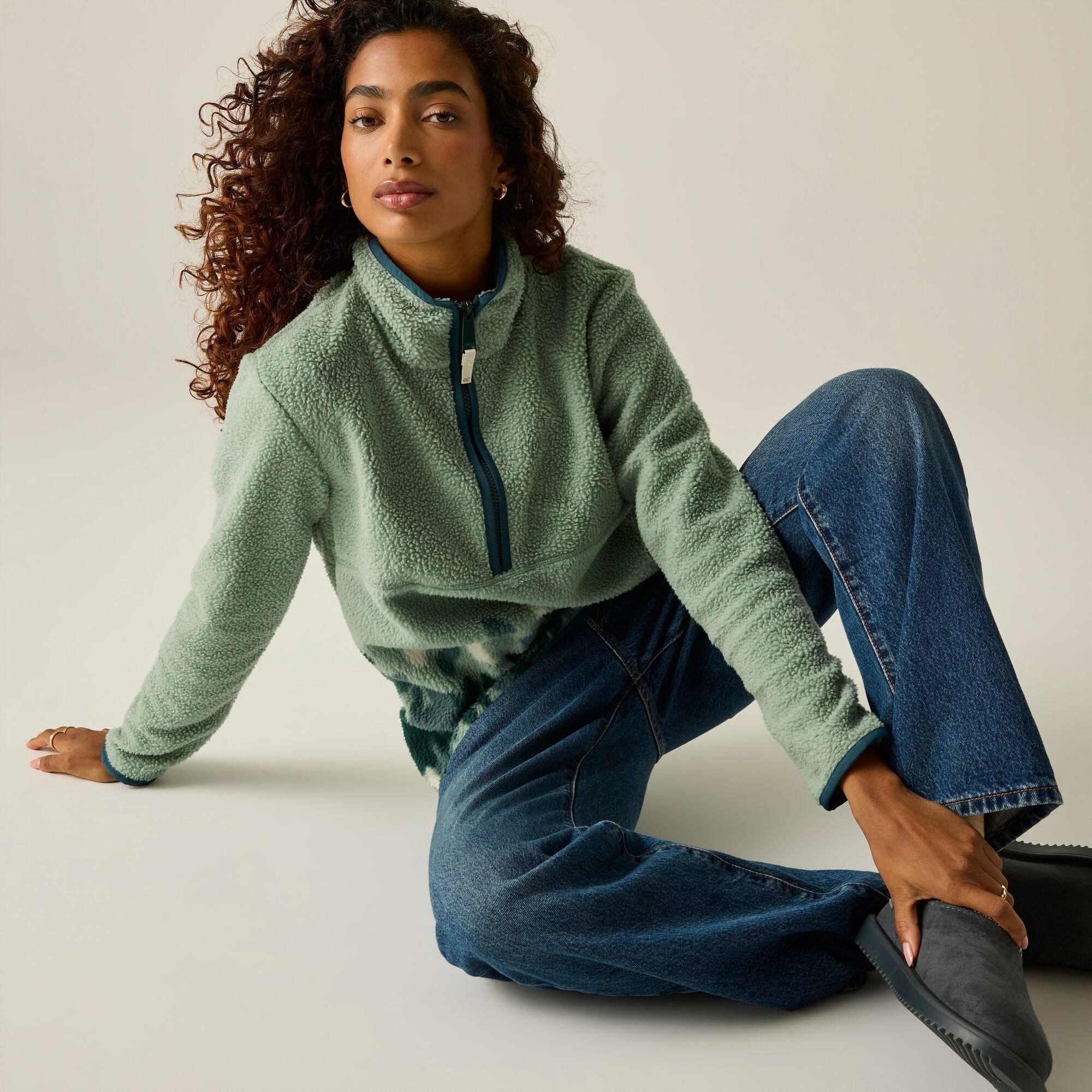 Womens Frankie Borg Half Zip Fleece
