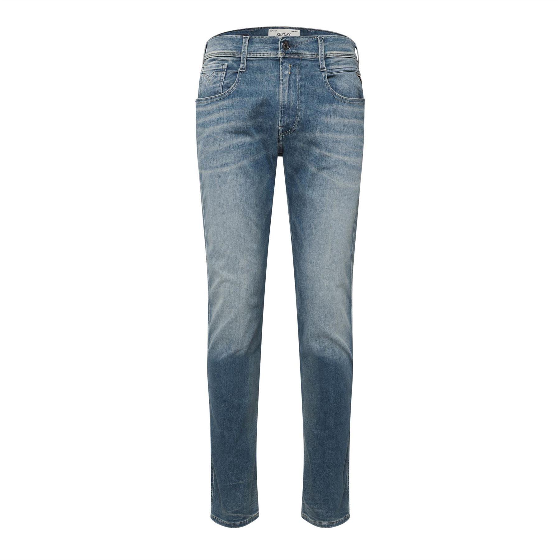 Replay Anbass Slim-Fit Jeans - Blue - Size 30R