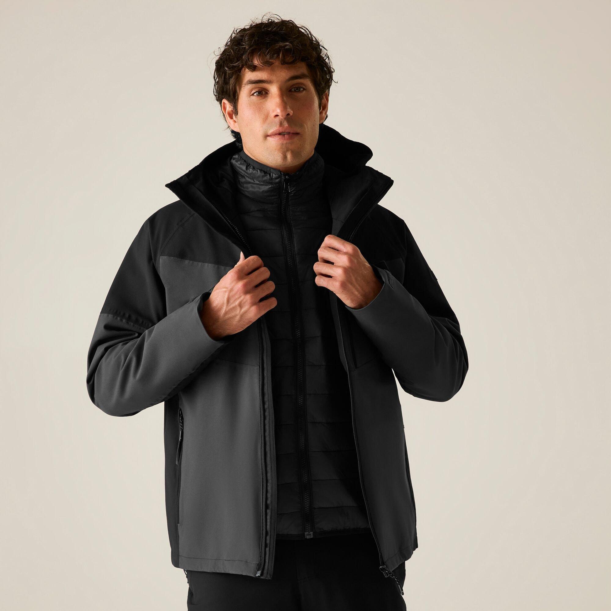 Ash/Black - Regatta - Mens Wentwood Waterproof 3-in-1 Jacket - 1