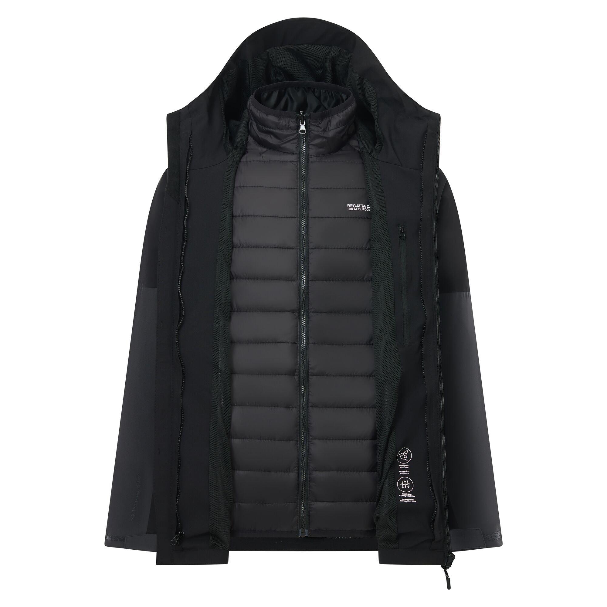 Ash/Black - Regatta - Mens Wentwood Waterproof 3-in-1 Jacket - 11