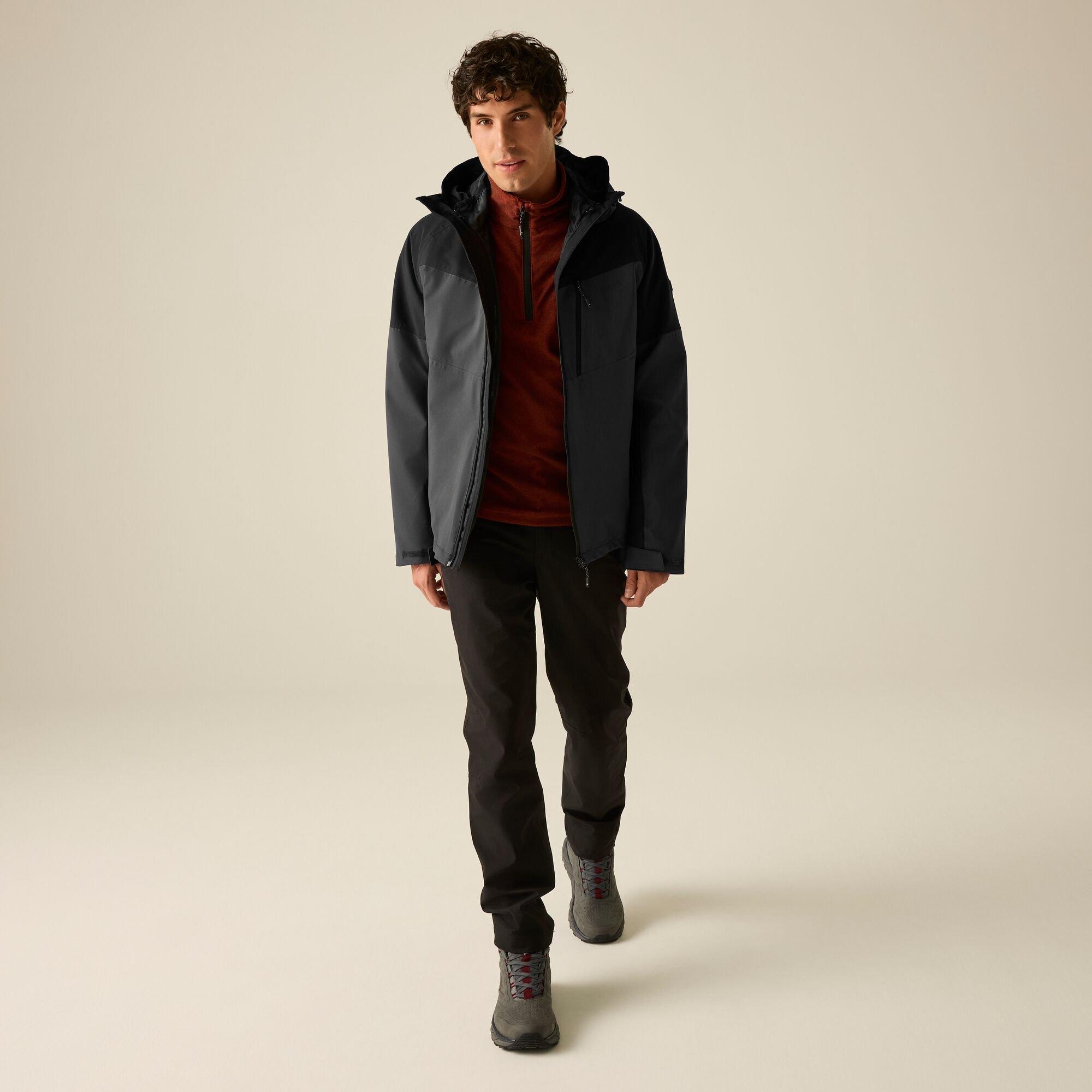 Ash/Black - Regatta - Mens Wentwood Waterproof 3-in-1 Jacket - 6