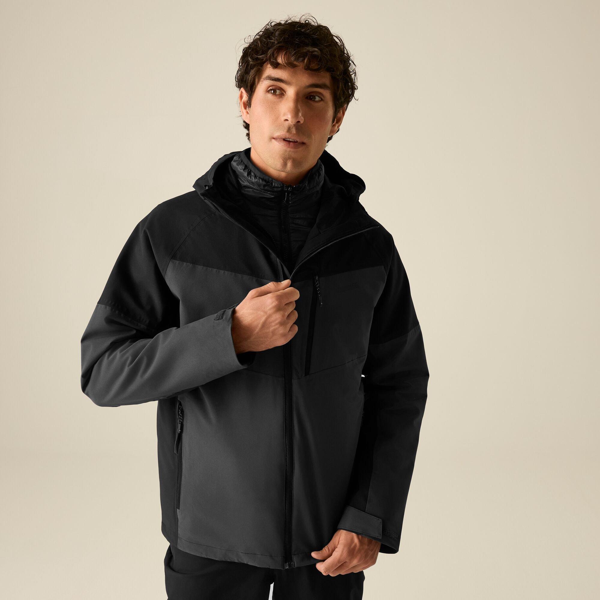 Ash/Black - Regatta - Mens Wentwood Waterproof 3-in-1 Jacket - 7
