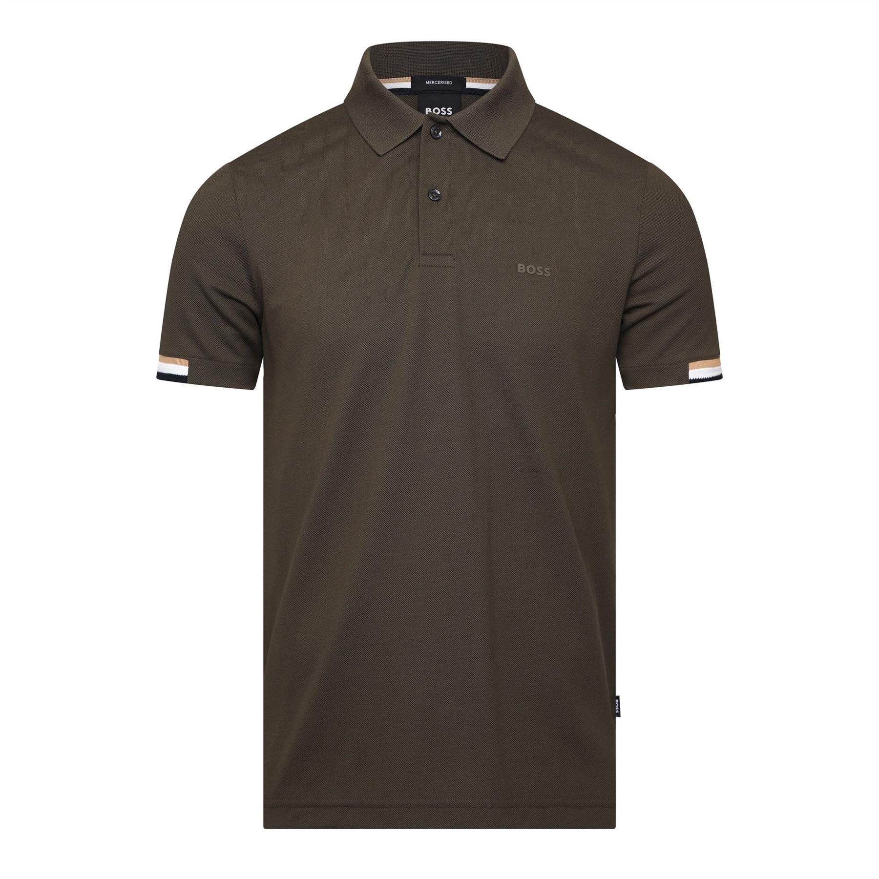 Green - Boss - Parlay 147 Rubberised Logo Polo Shirt - 1