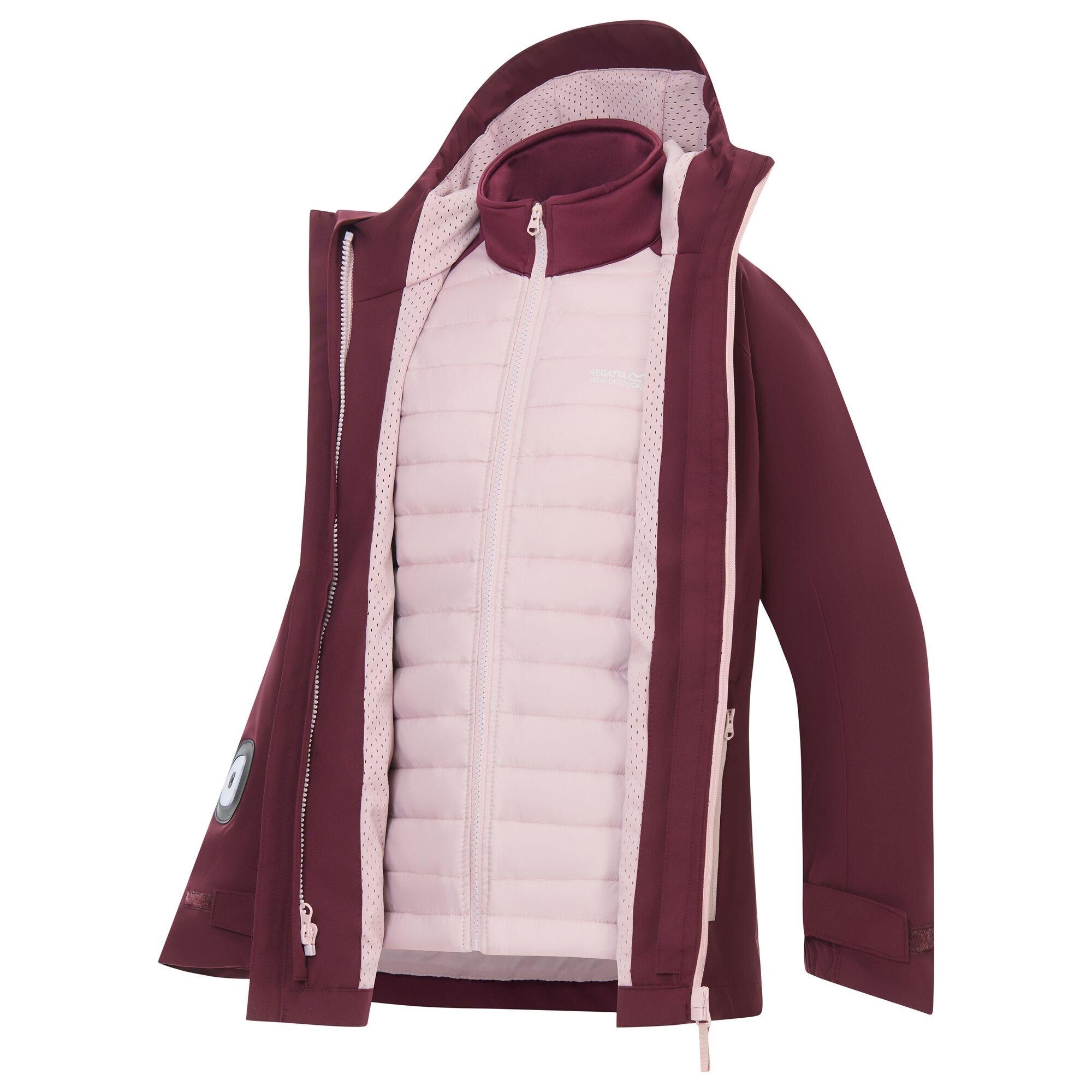 Fig(Powder Lila - Regatta - Girls Trektain Waterproof 3-in-1 Jacket - 12