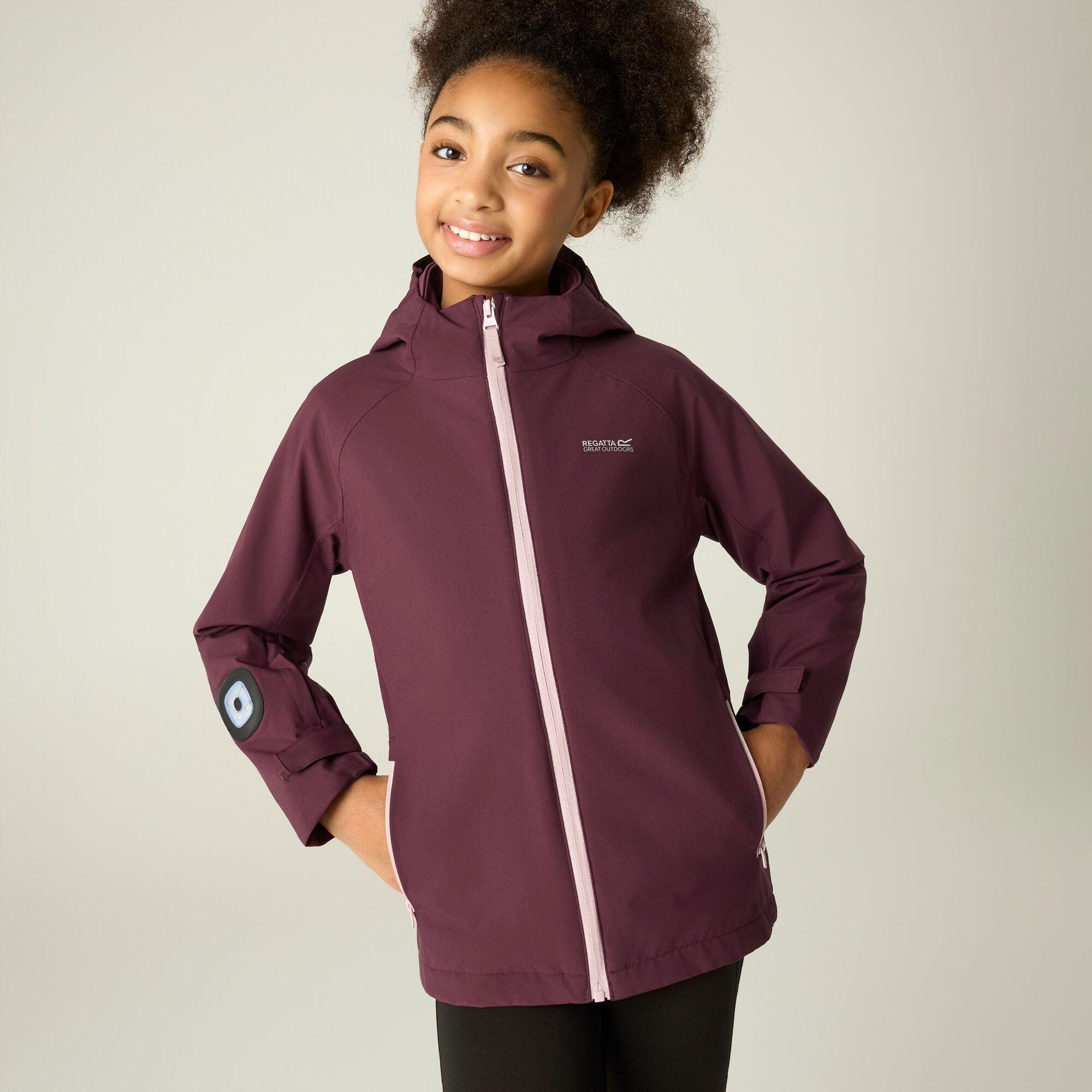 Fig(Powder Lila - Regatta - Girls Trektain Waterproof 3-in-1 Jacket - 5